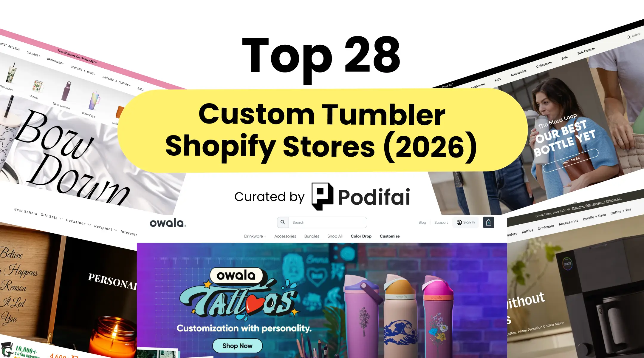 Top 28 Custom Tumbler Shopify Stores (With Revenue Data)
