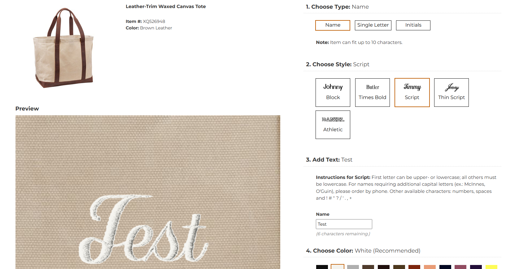 L.L.Bean – Monogram Preview with Typography