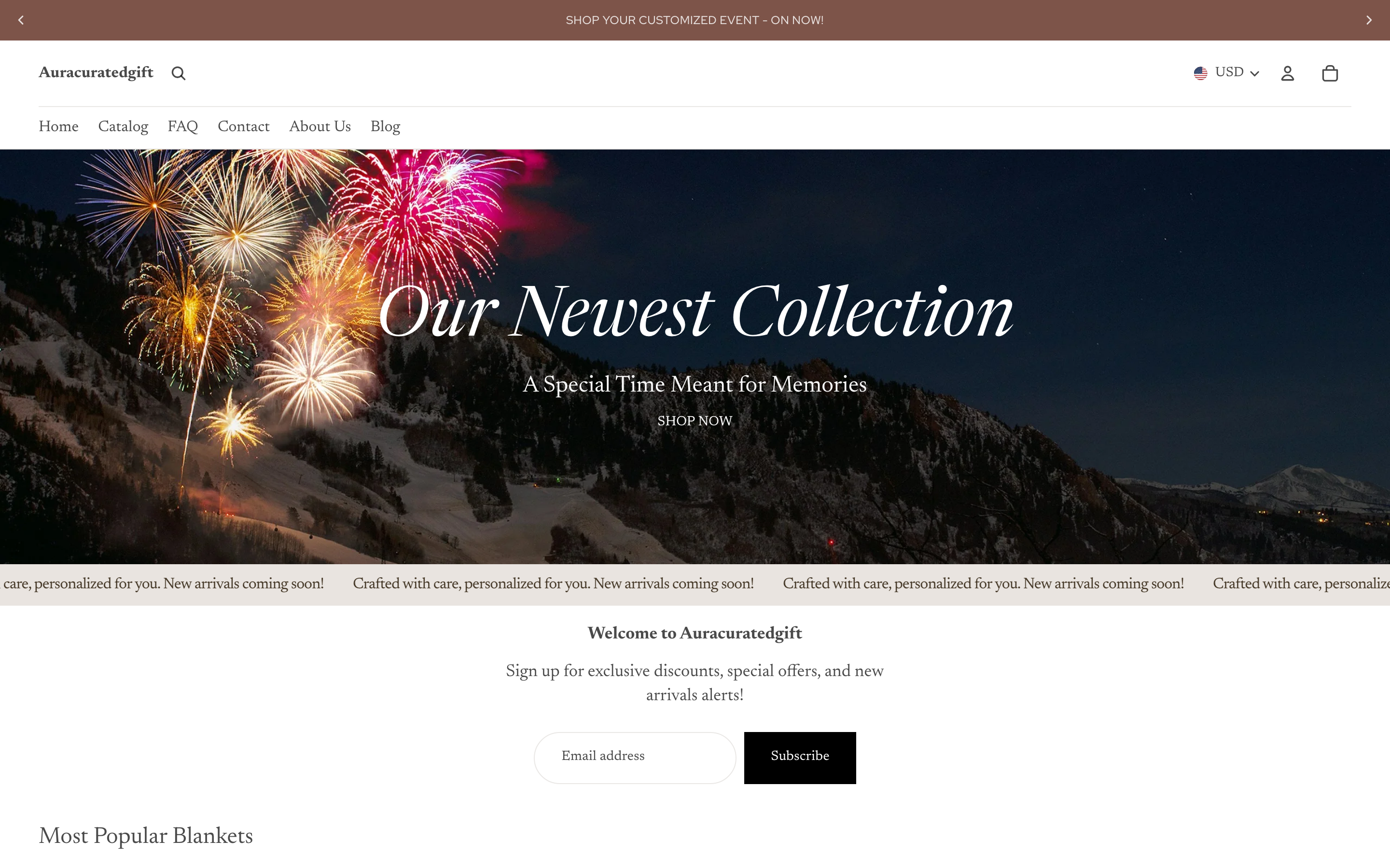 28. Aura Curated Gift β Curated custom gift boxes with blankets - Custom blanket product page on Shopify