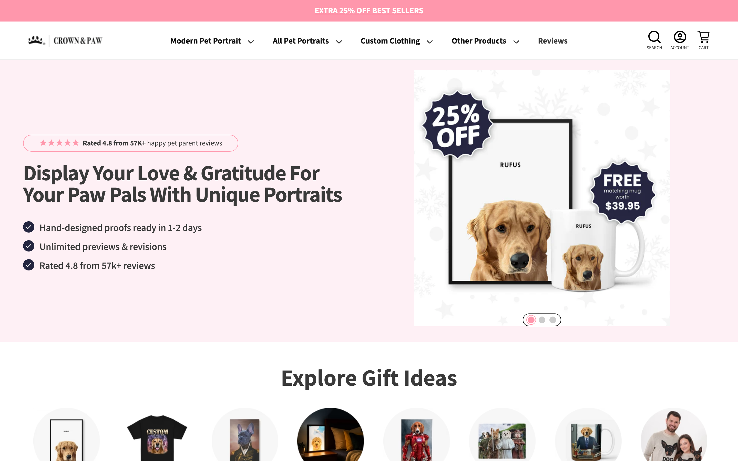 10. Crown and Paw β Royal-themed custom pet portraits on blankets - Custom blanket product page on Shopify
