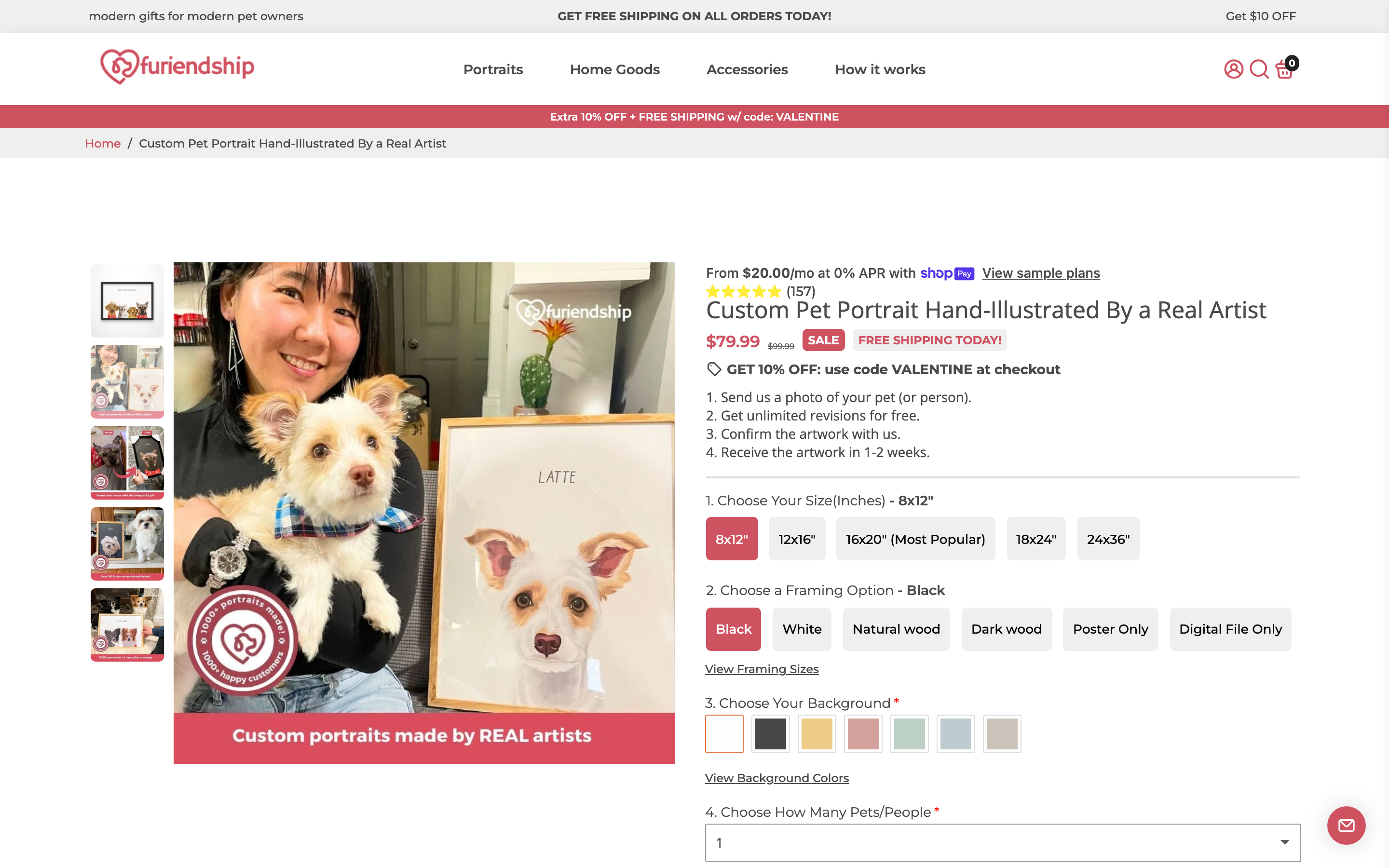 19. Furiendship USA β Pet portrait blankets with cartoon style - Custom blanket product page on Shopify