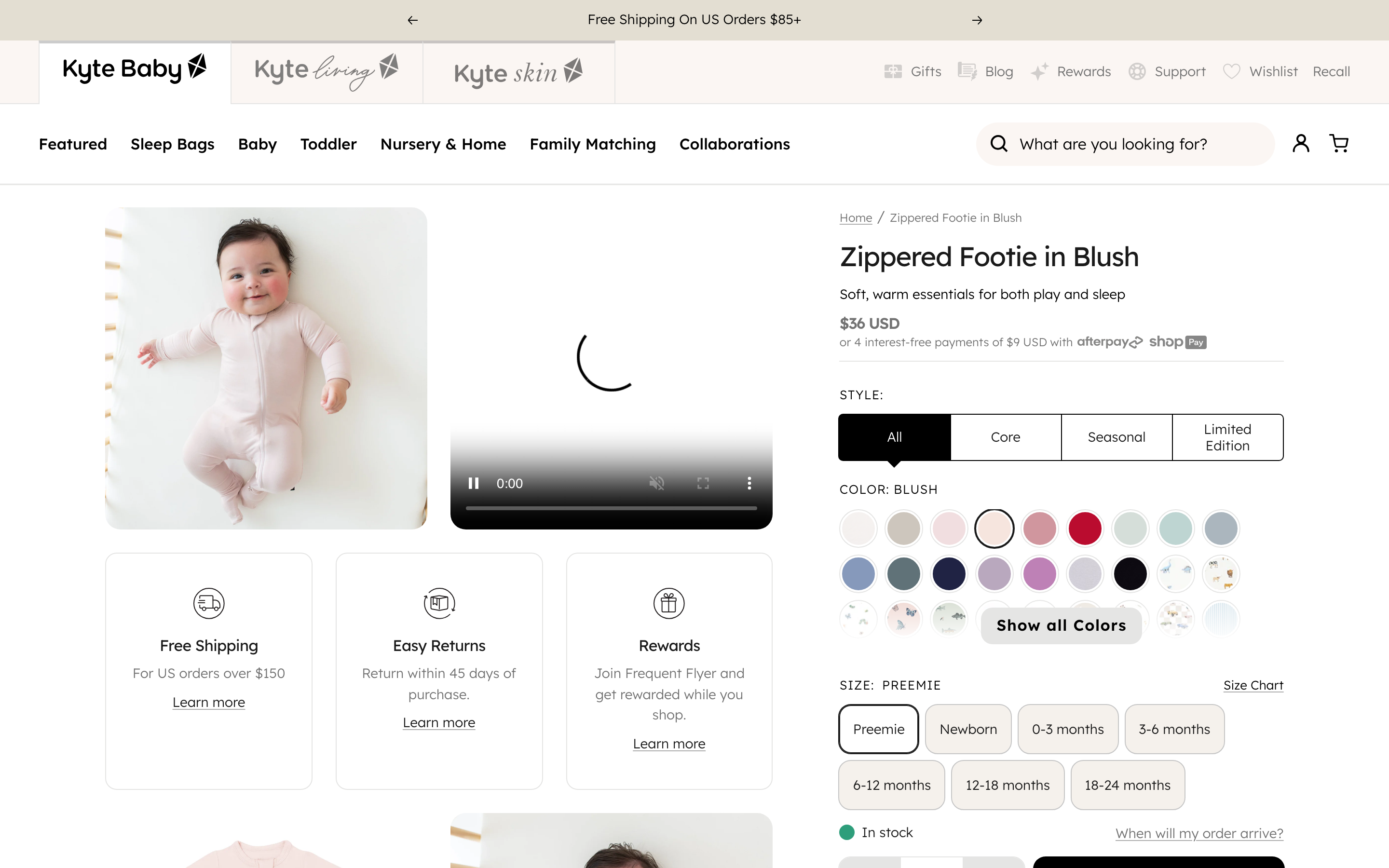 6. Kyte Baby β Premium bamboo baby blankets with devoted following - Custom blanket product page on Shopify
