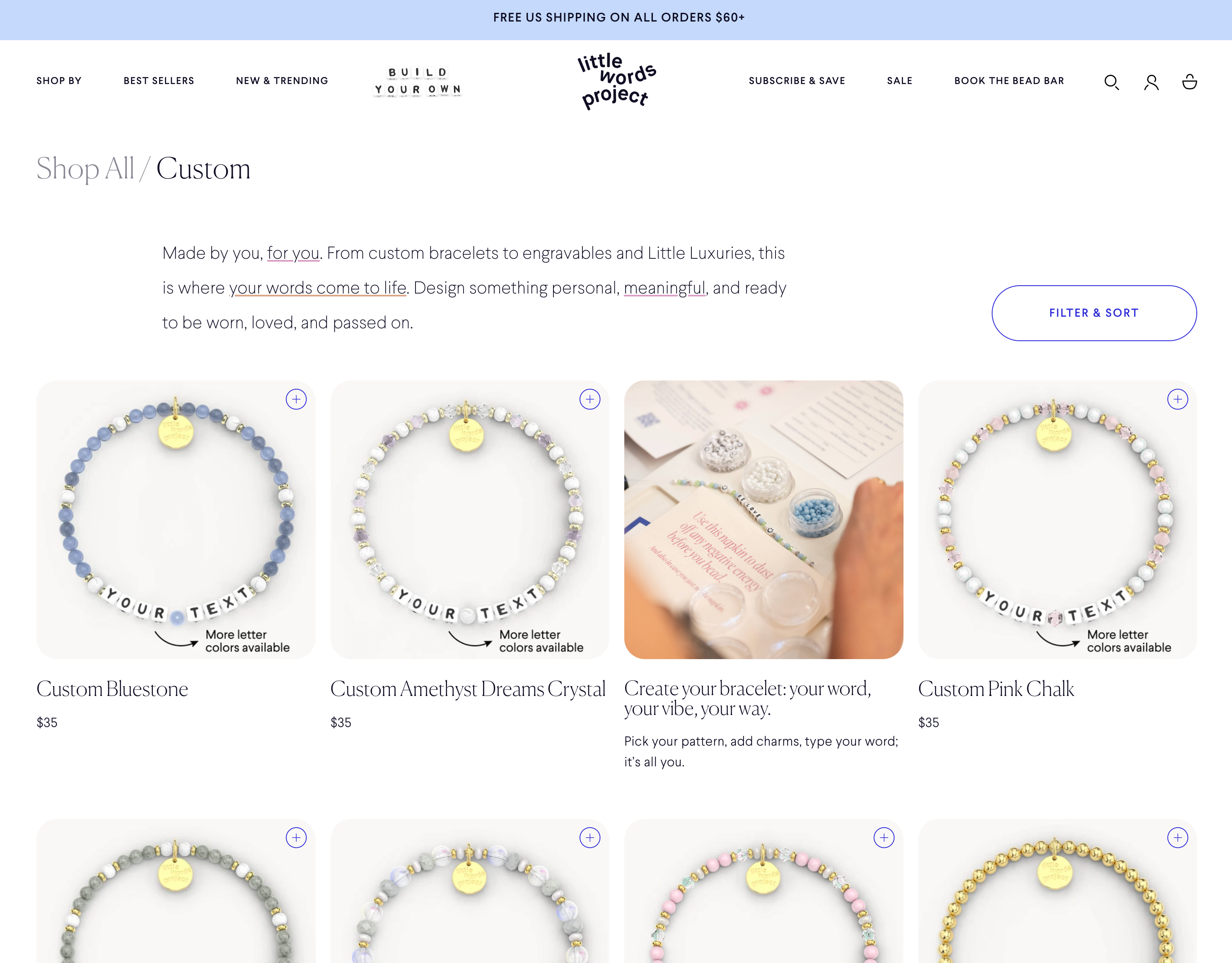 Little Words Project custom word bracelet collection