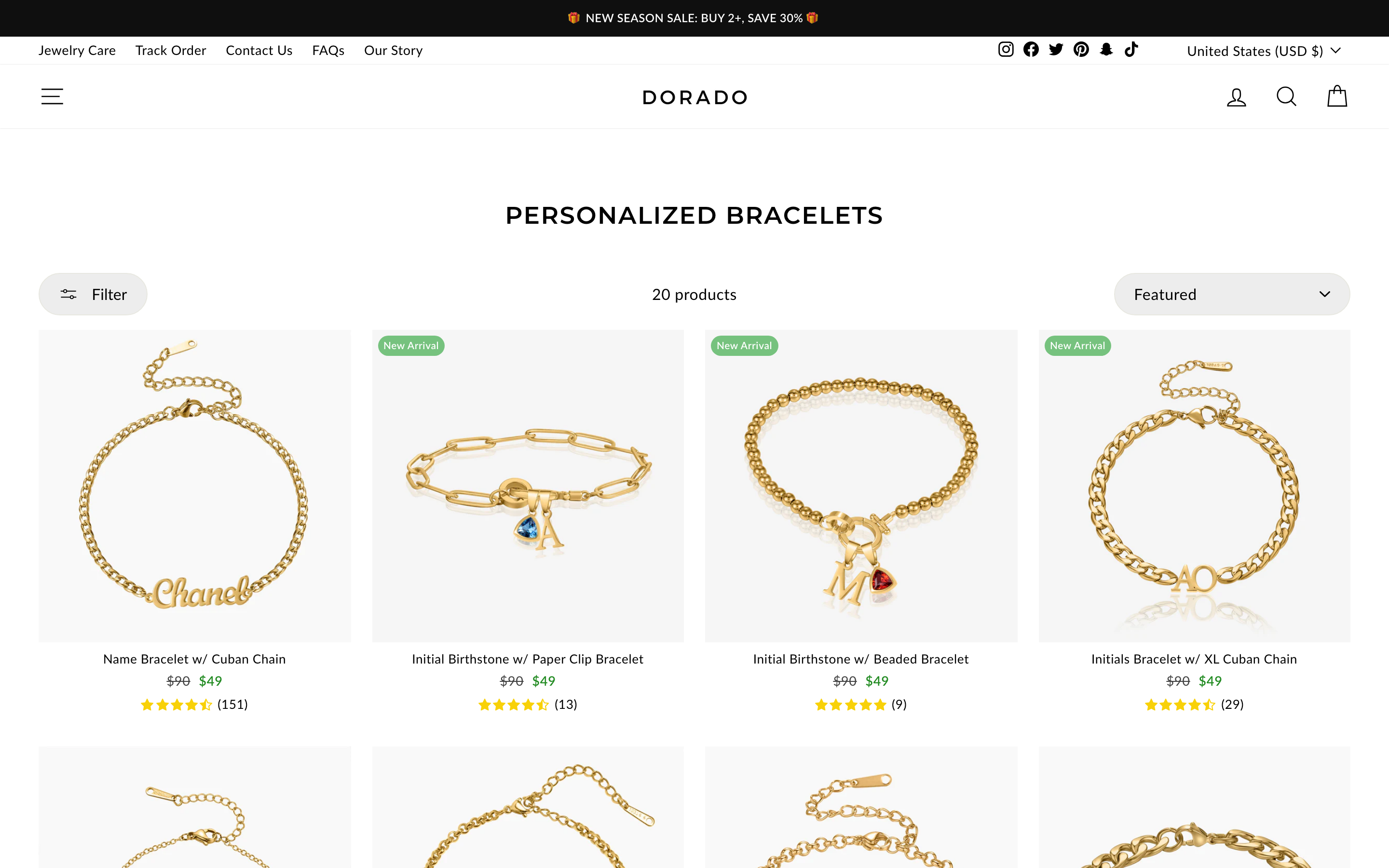 Dorado personalized gift bracelet collection