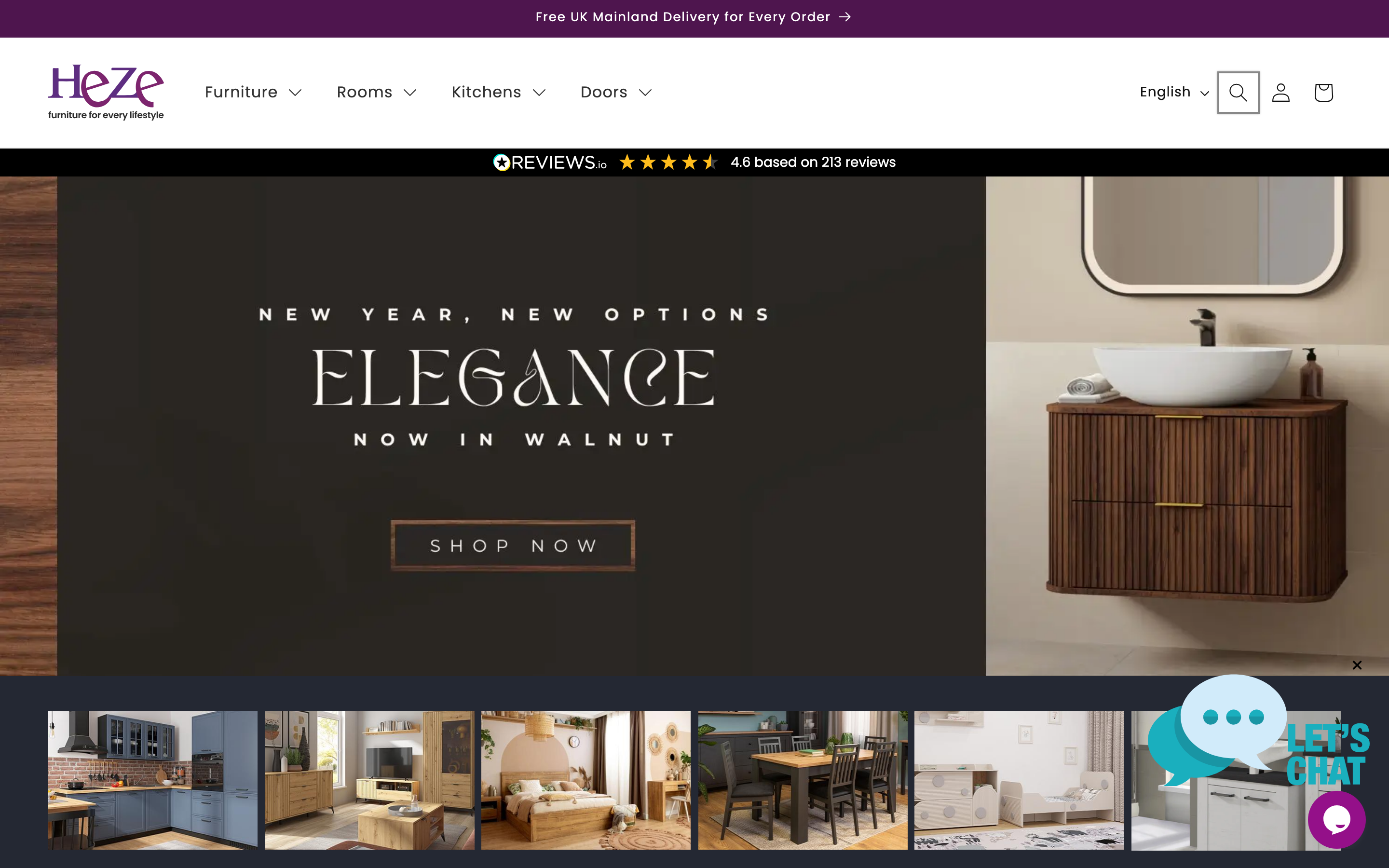 Furniture heze.co.uk homepage screenshot