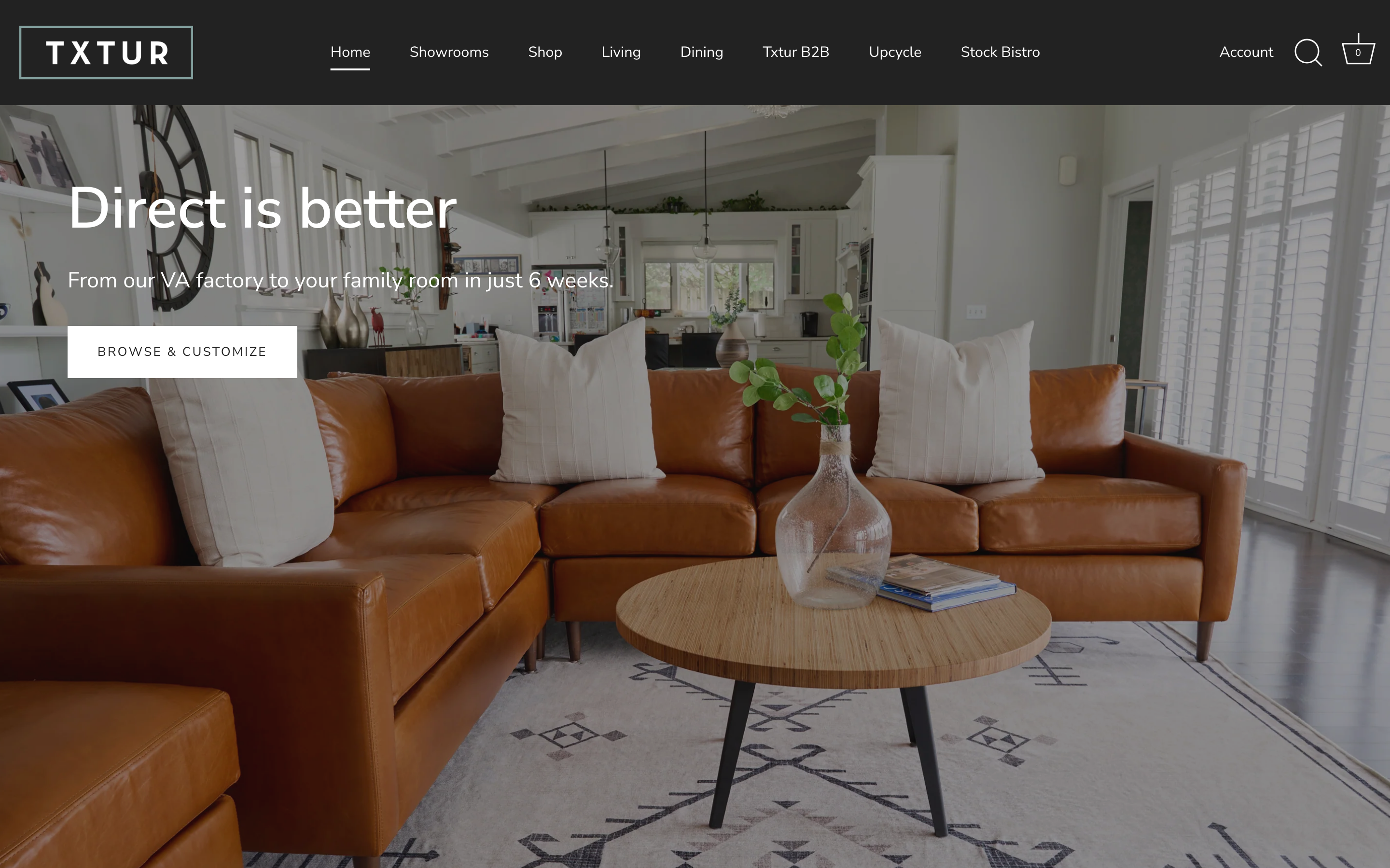 Furniture txtur.com homepage screenshot