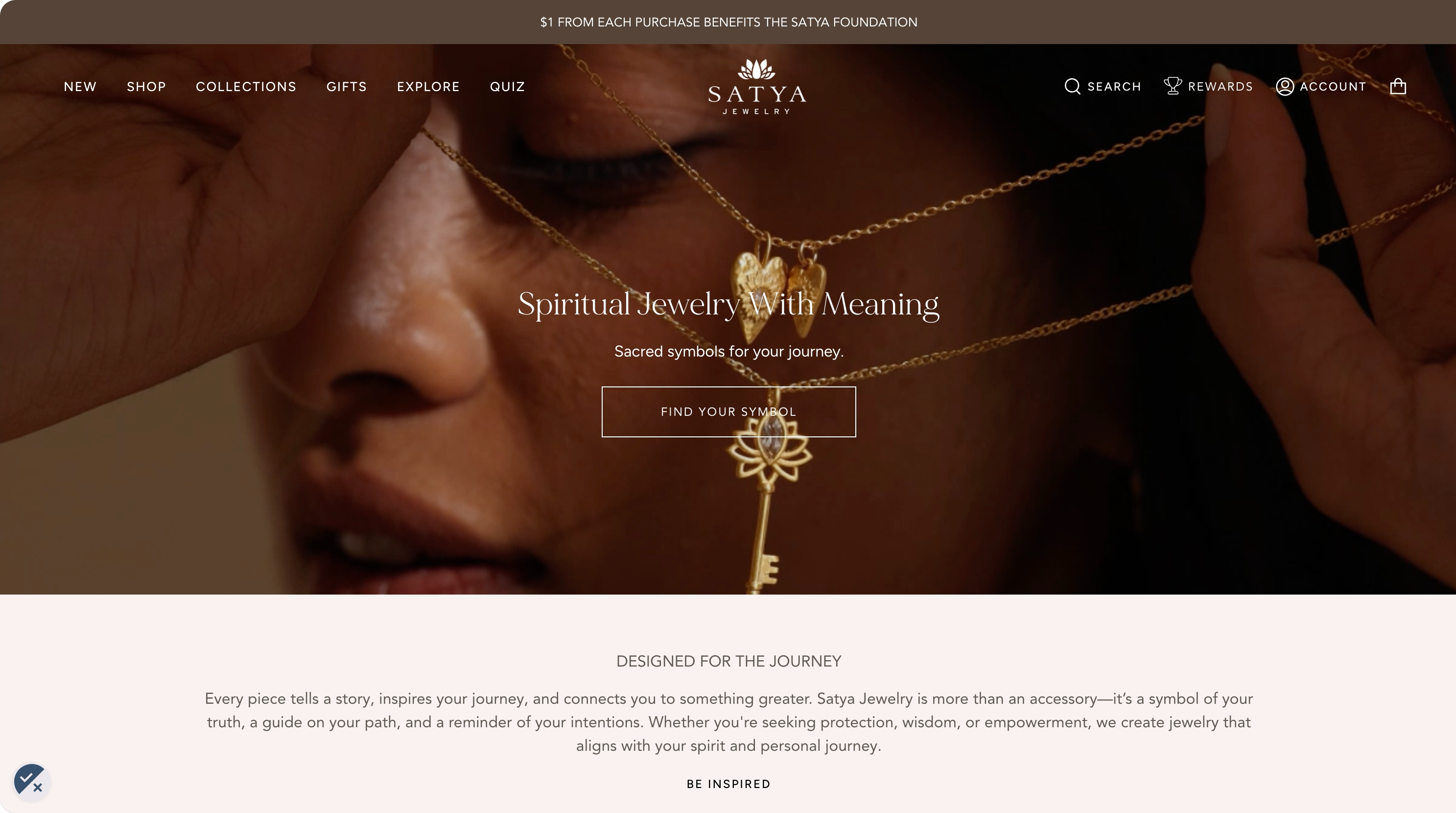 15. Satya Jewelry β Spiritual customization with a quiz - Custom necklace product page on Shopify