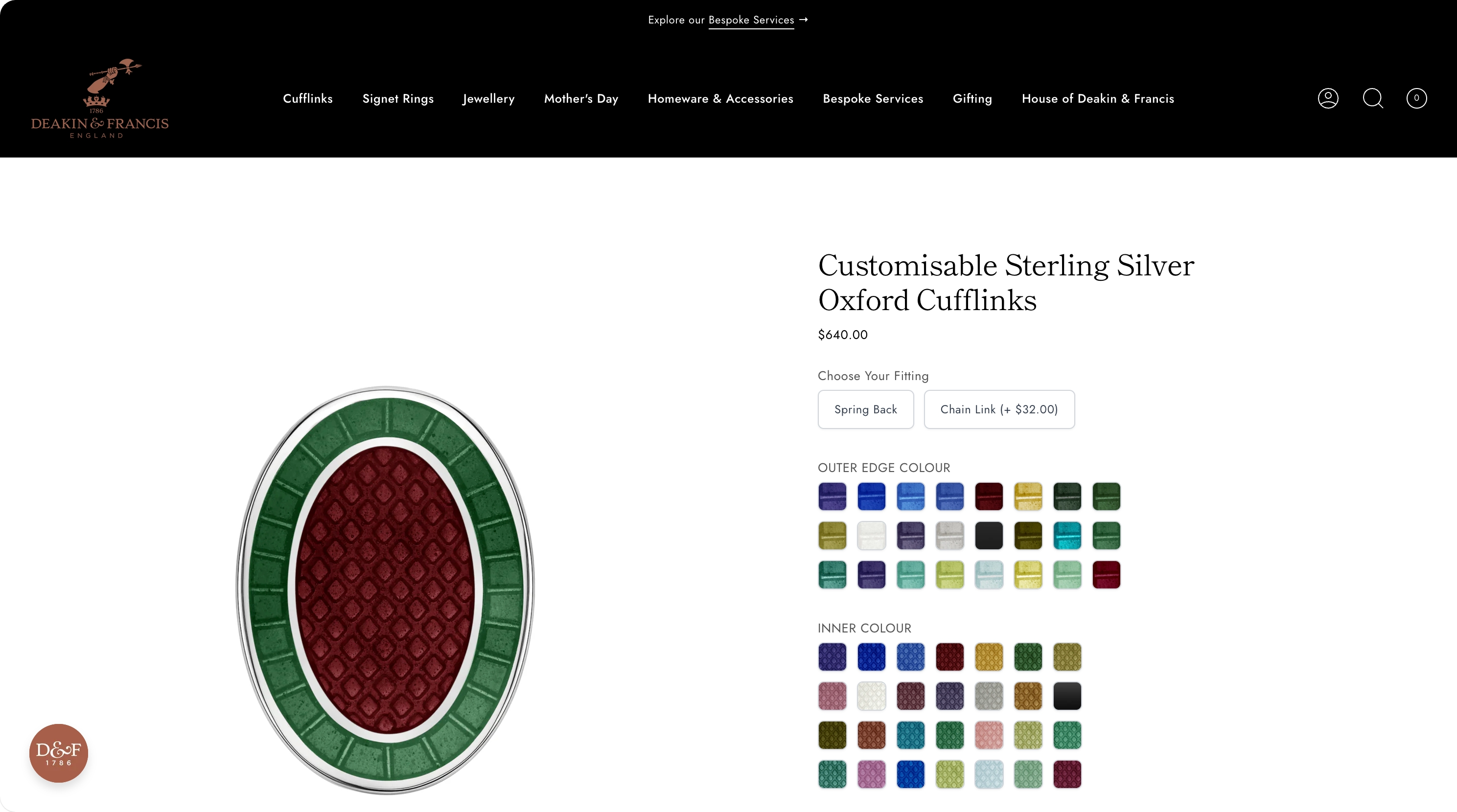 18. Deakin & Francis β 240 years of bespoke craftsmanship - Custom necklace product page on Shopify