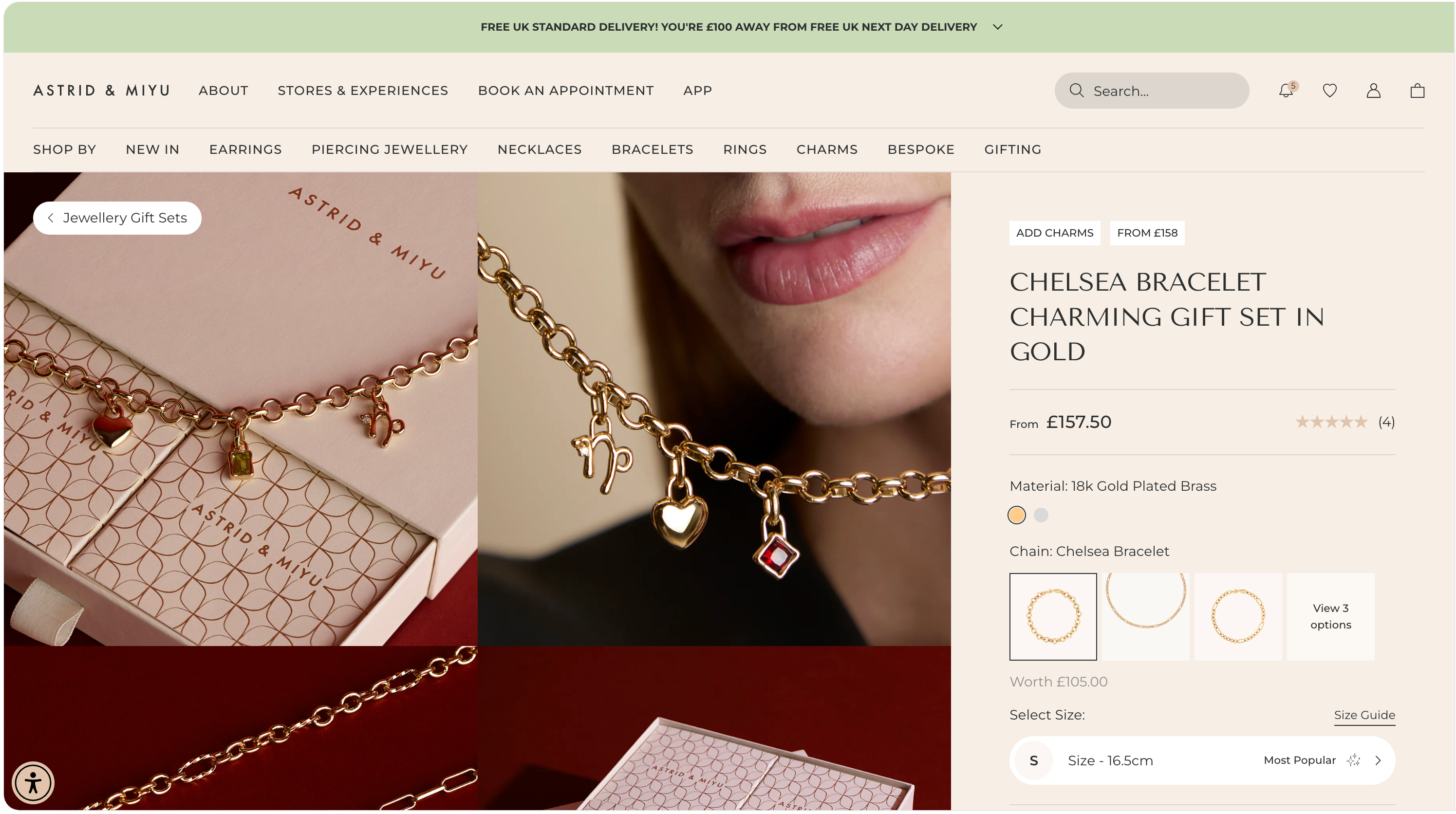 Astrid & Miyu custom necklace product page with personalization options