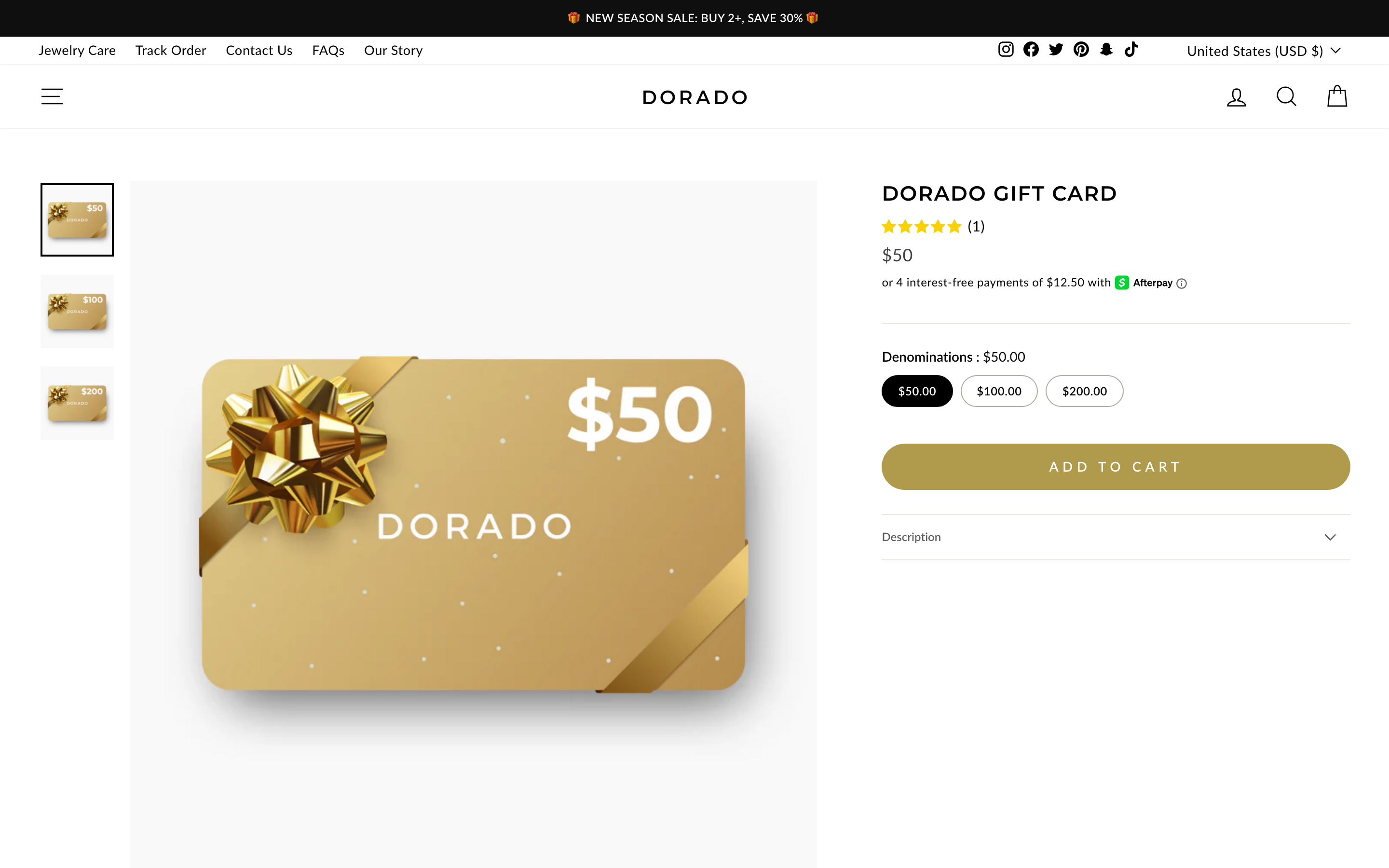 Dorado product page