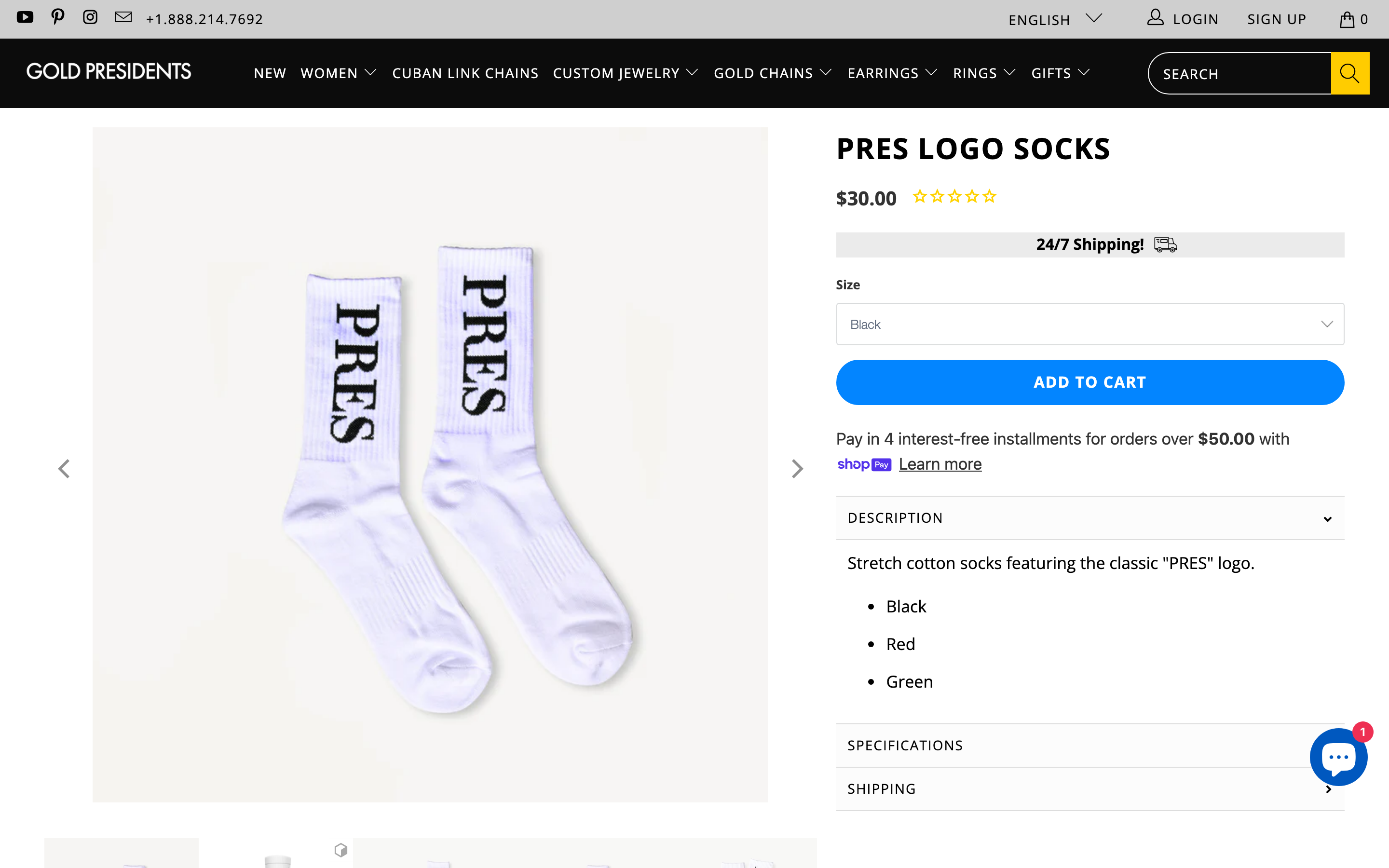 Gold Presidents product page