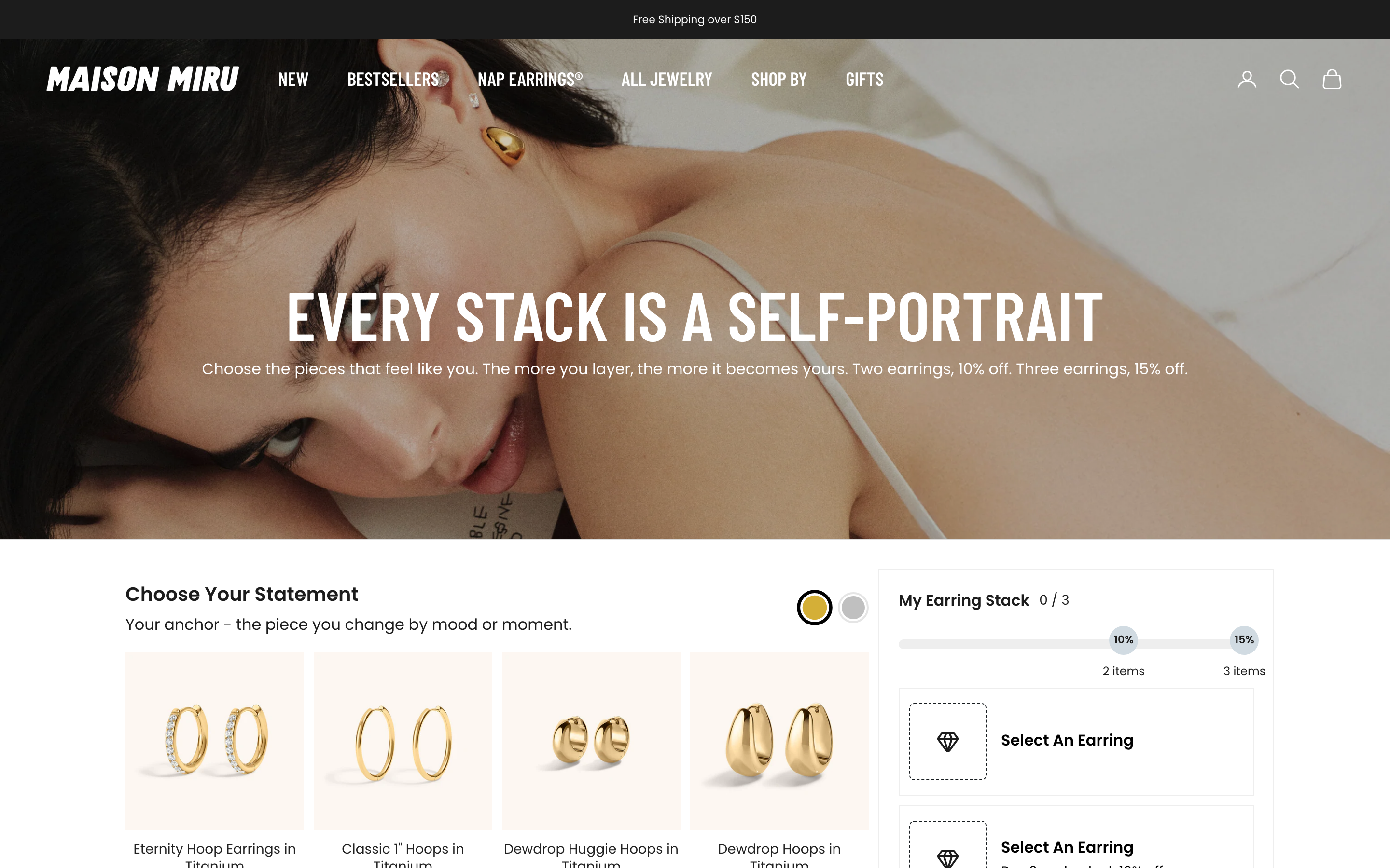 Maison Miru necklace customizer interface