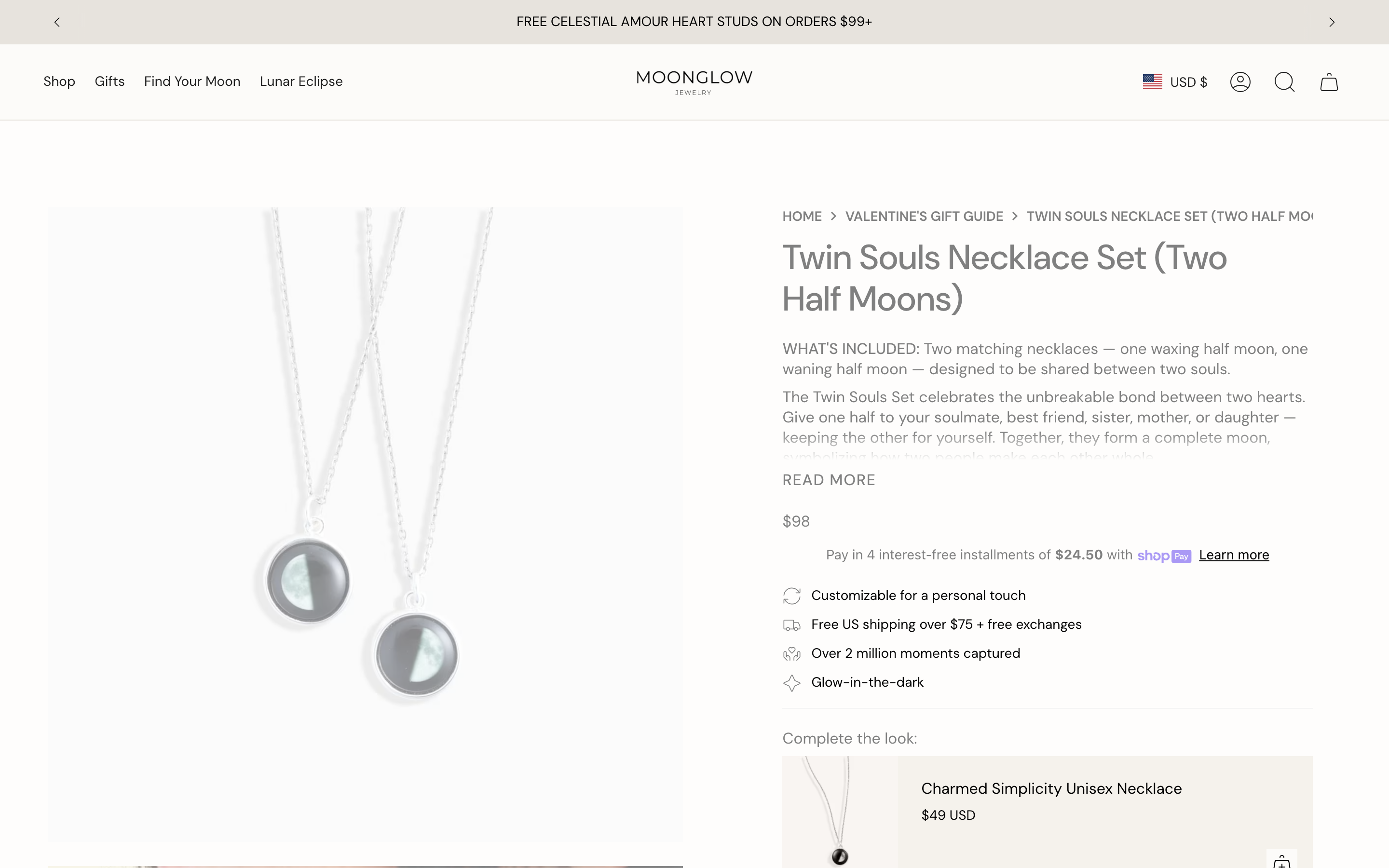 Moonglow product page