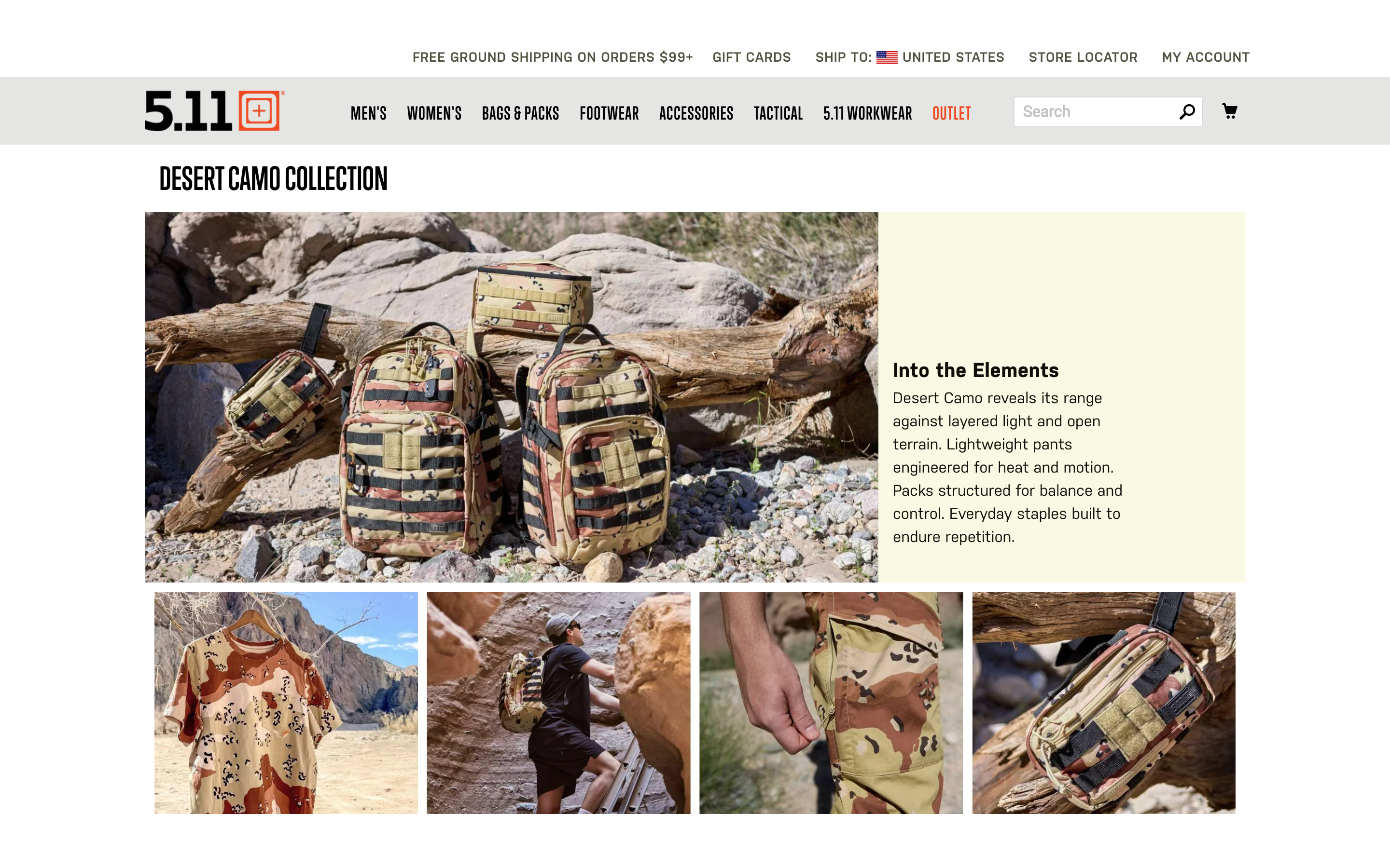 5 11 Tactical product page screenshot showing custom patch offerings