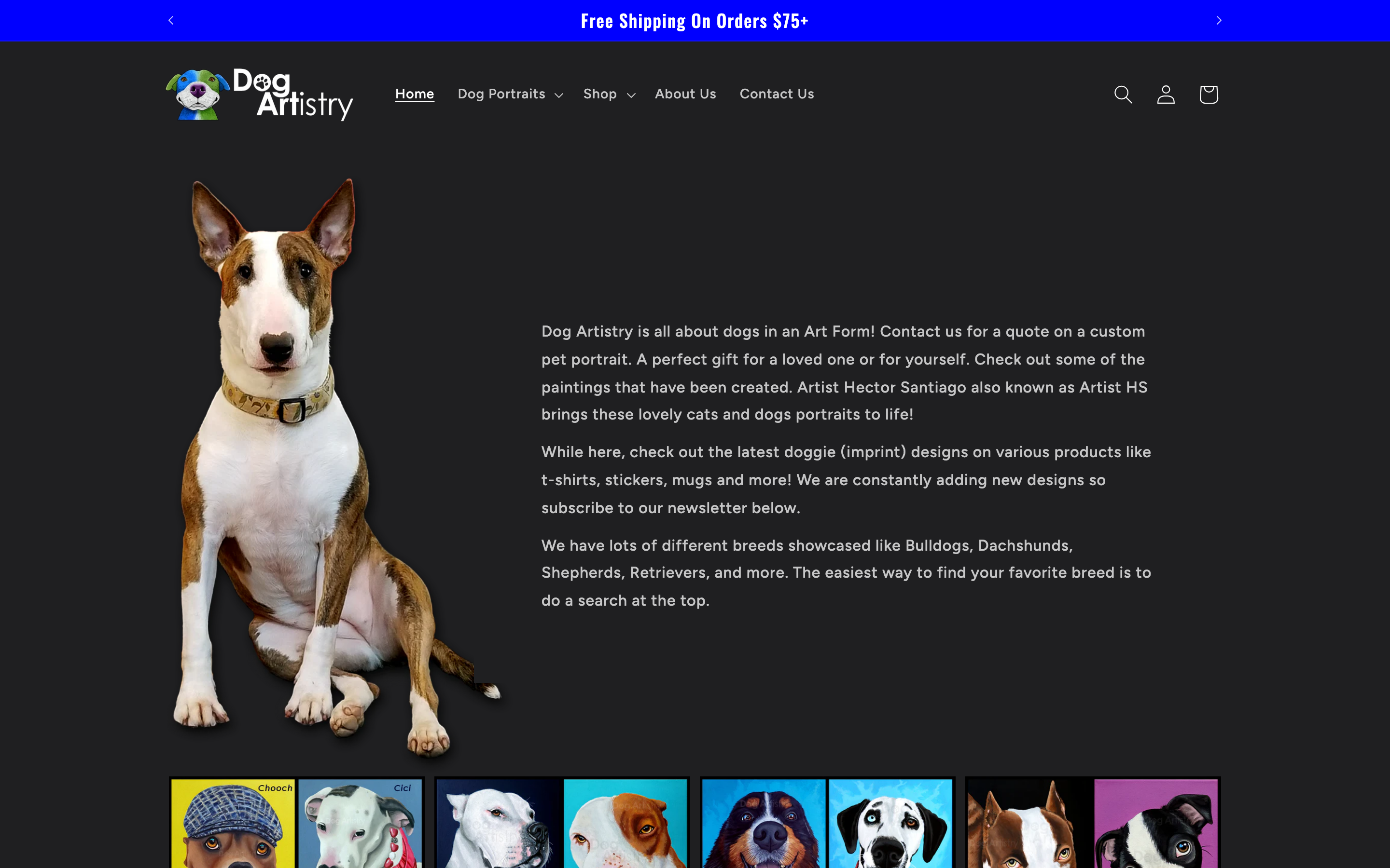 Dog Artistry homepage