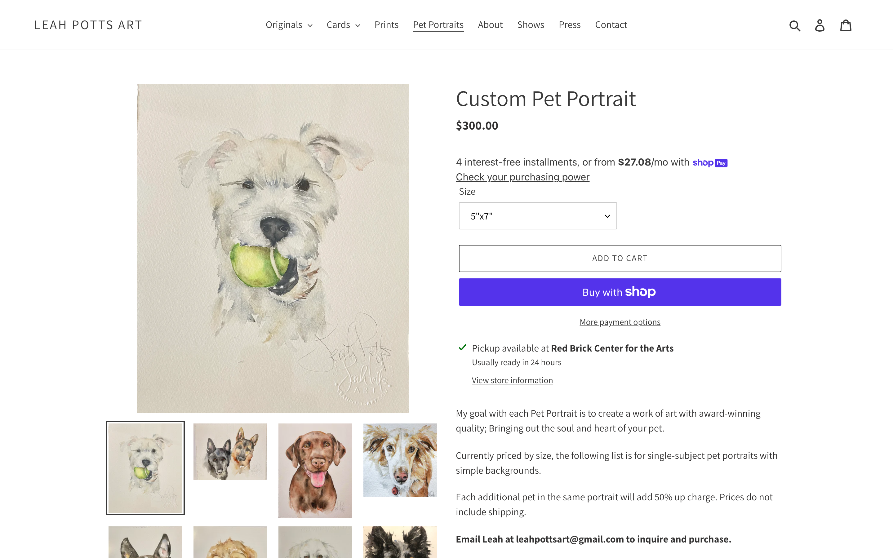 Leah Potts Art product page