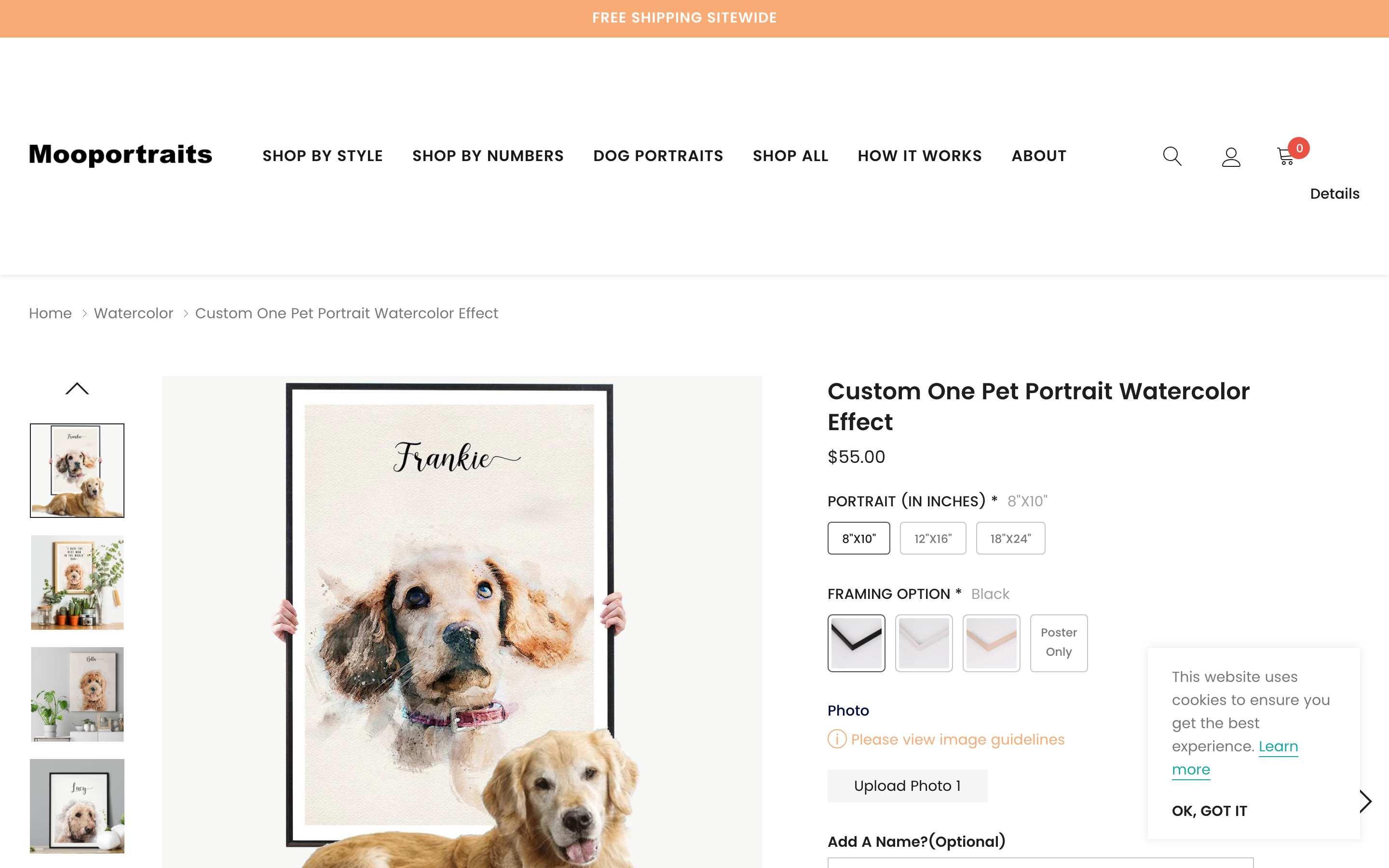 Moo Portraits product page
