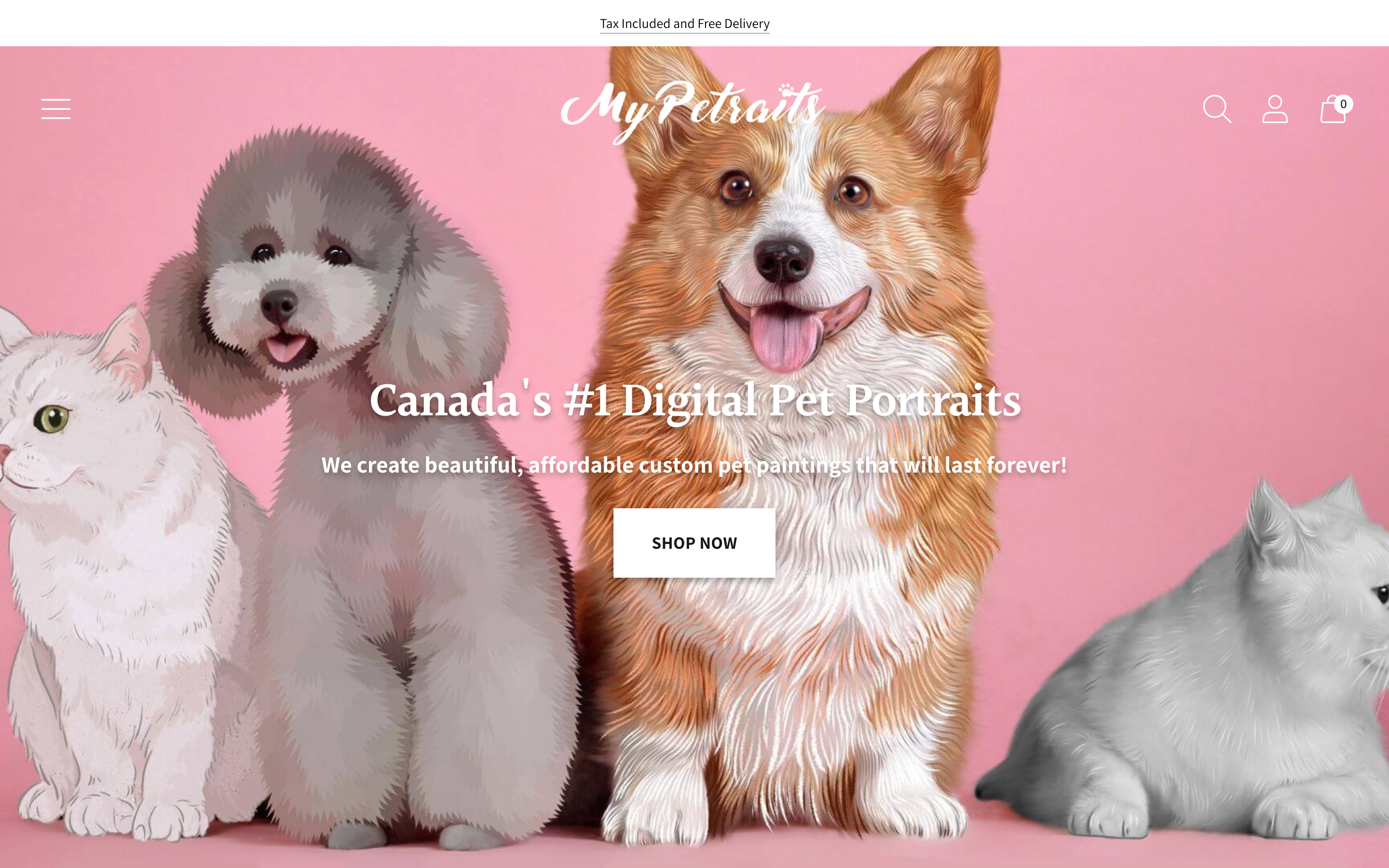 MyPetraits homepage