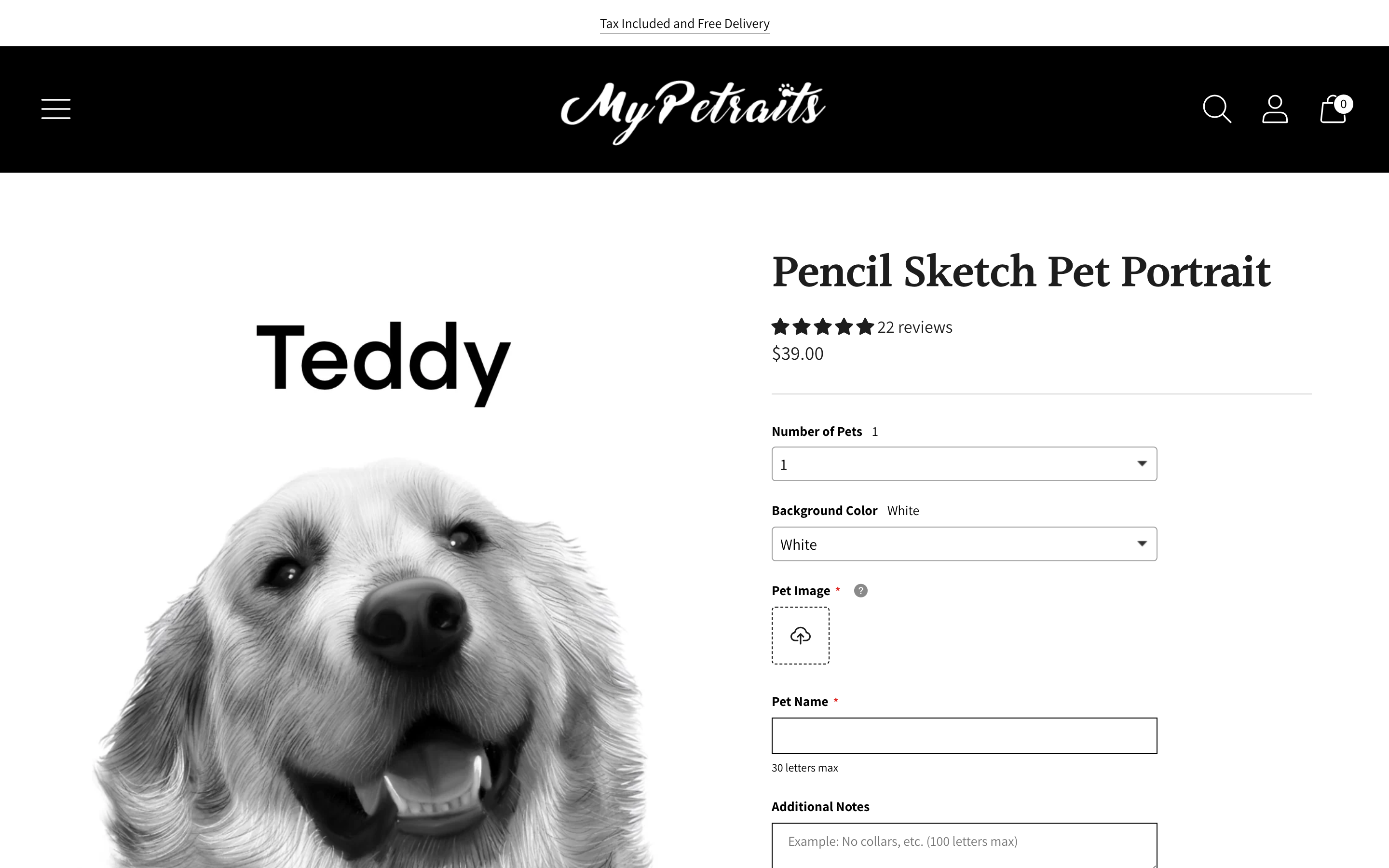 MyPetraits product page