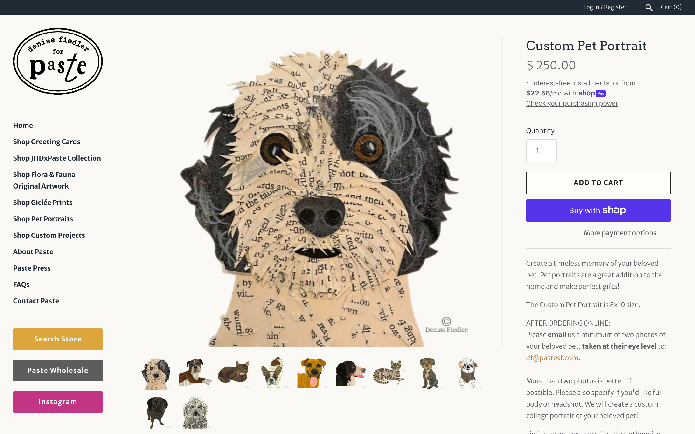Paste product page