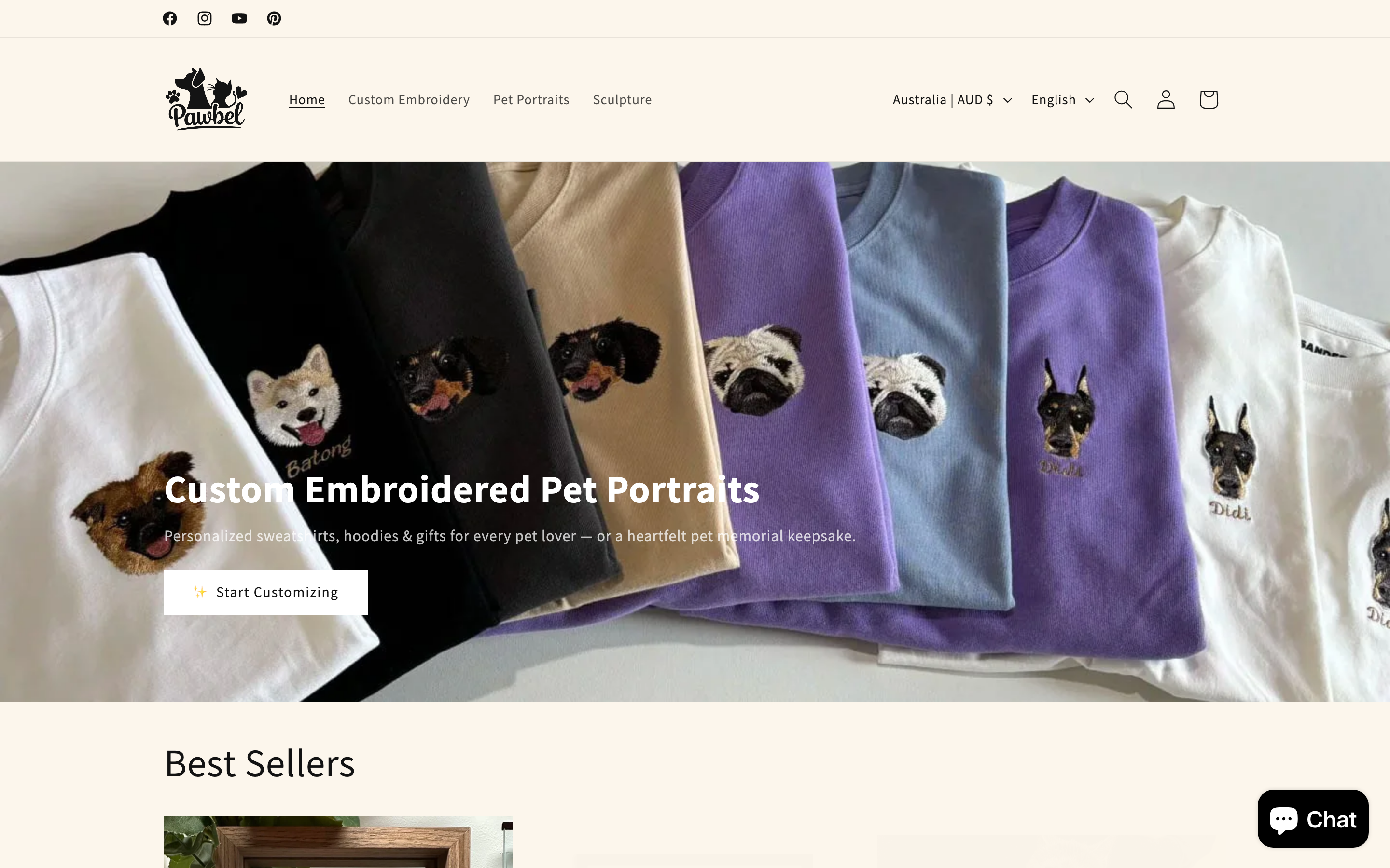 Pawbel homepage