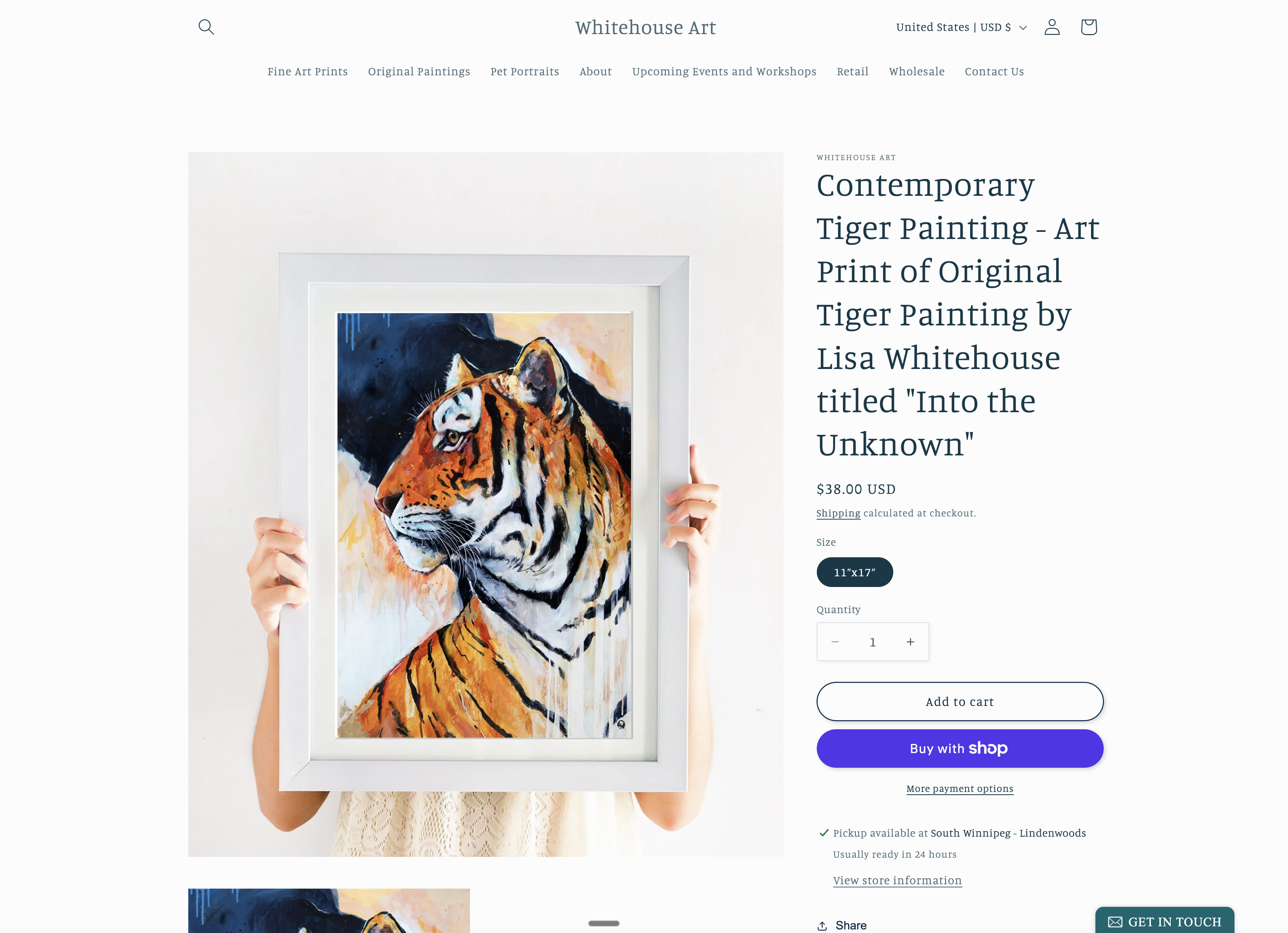 Whitehouse Art product page