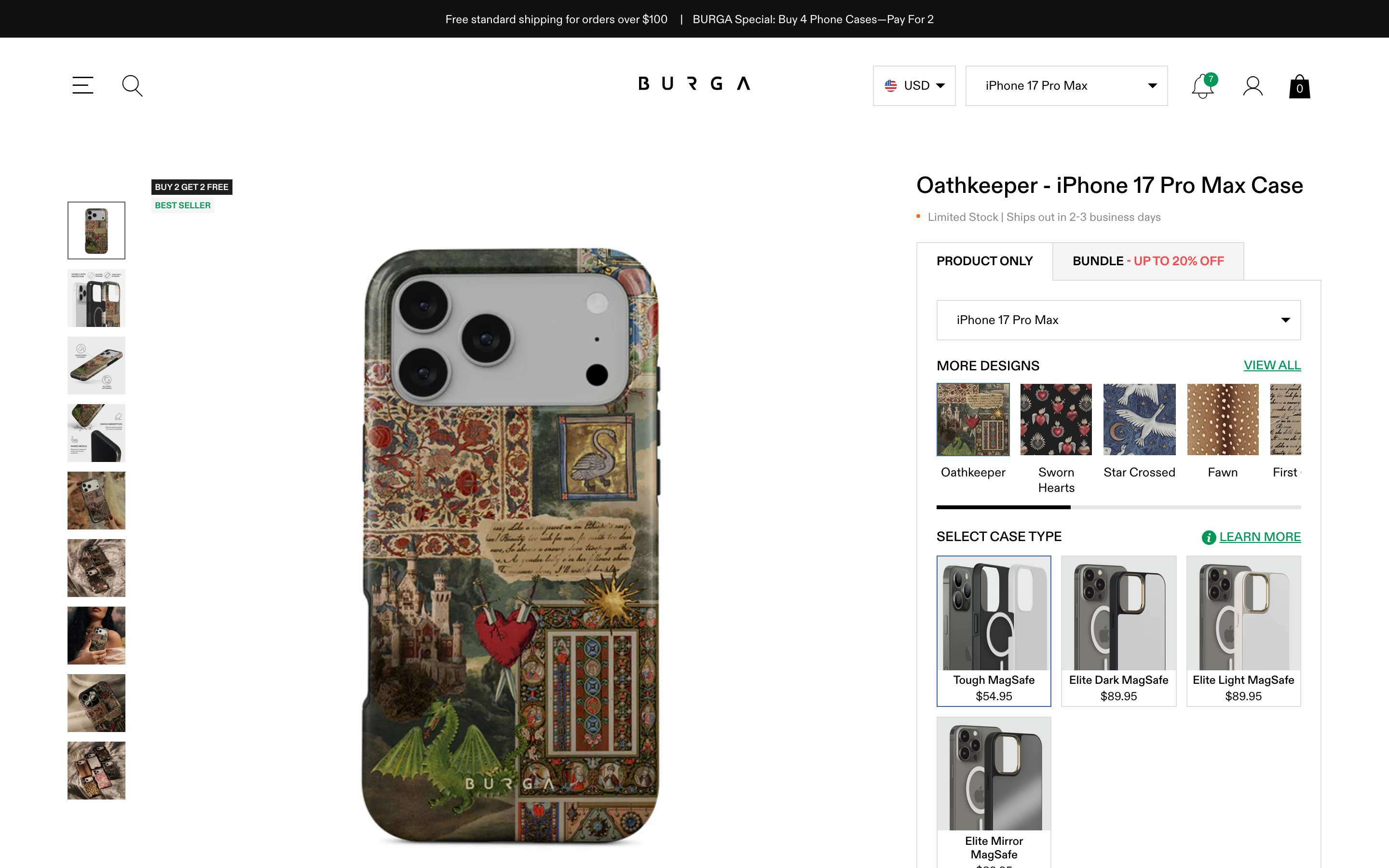 Phone Cases Burga Com product page screenshot showing phone cases offerings