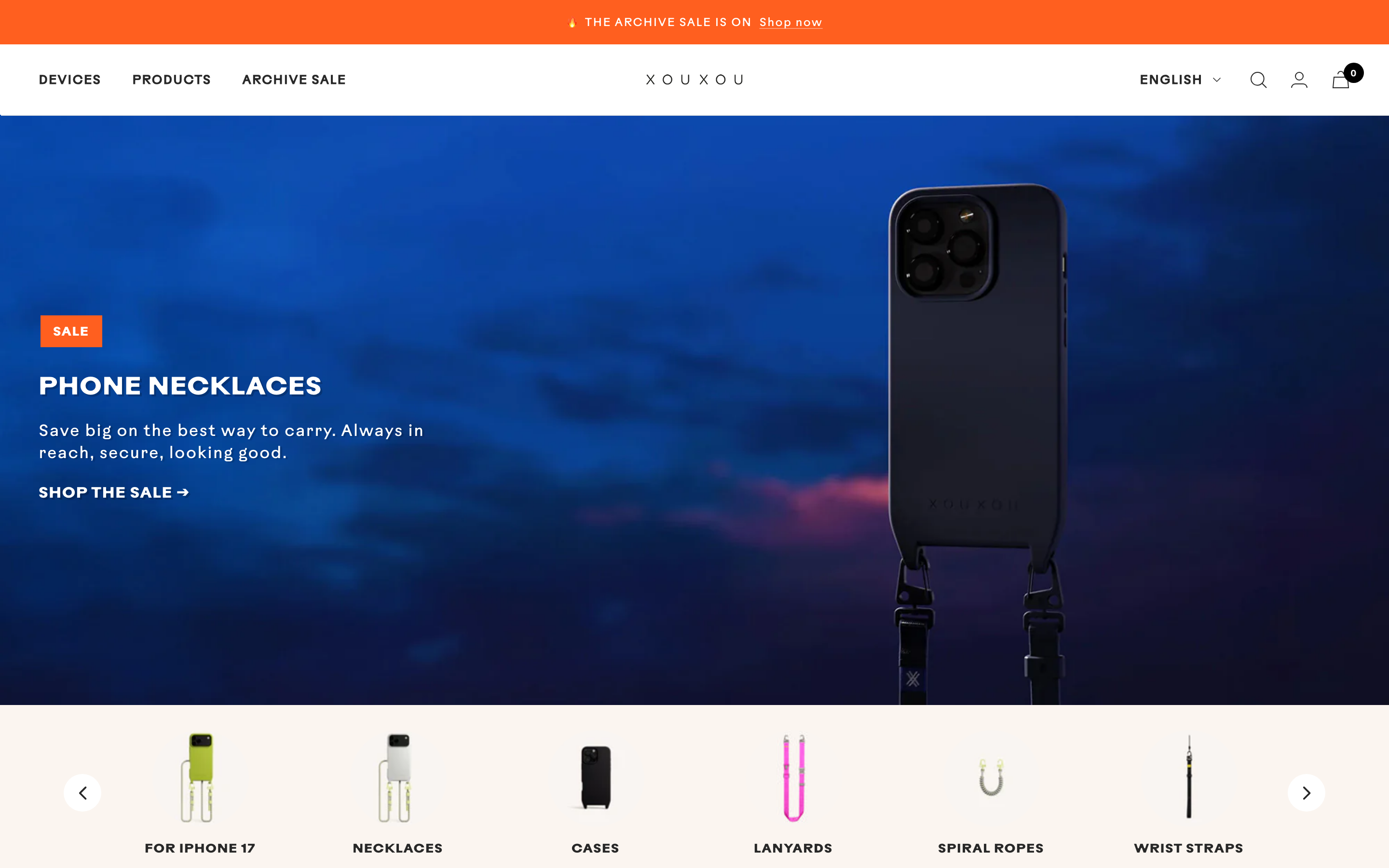 Phone Cases Eu Xouxou Com homepage screenshot showing phone cases offerings