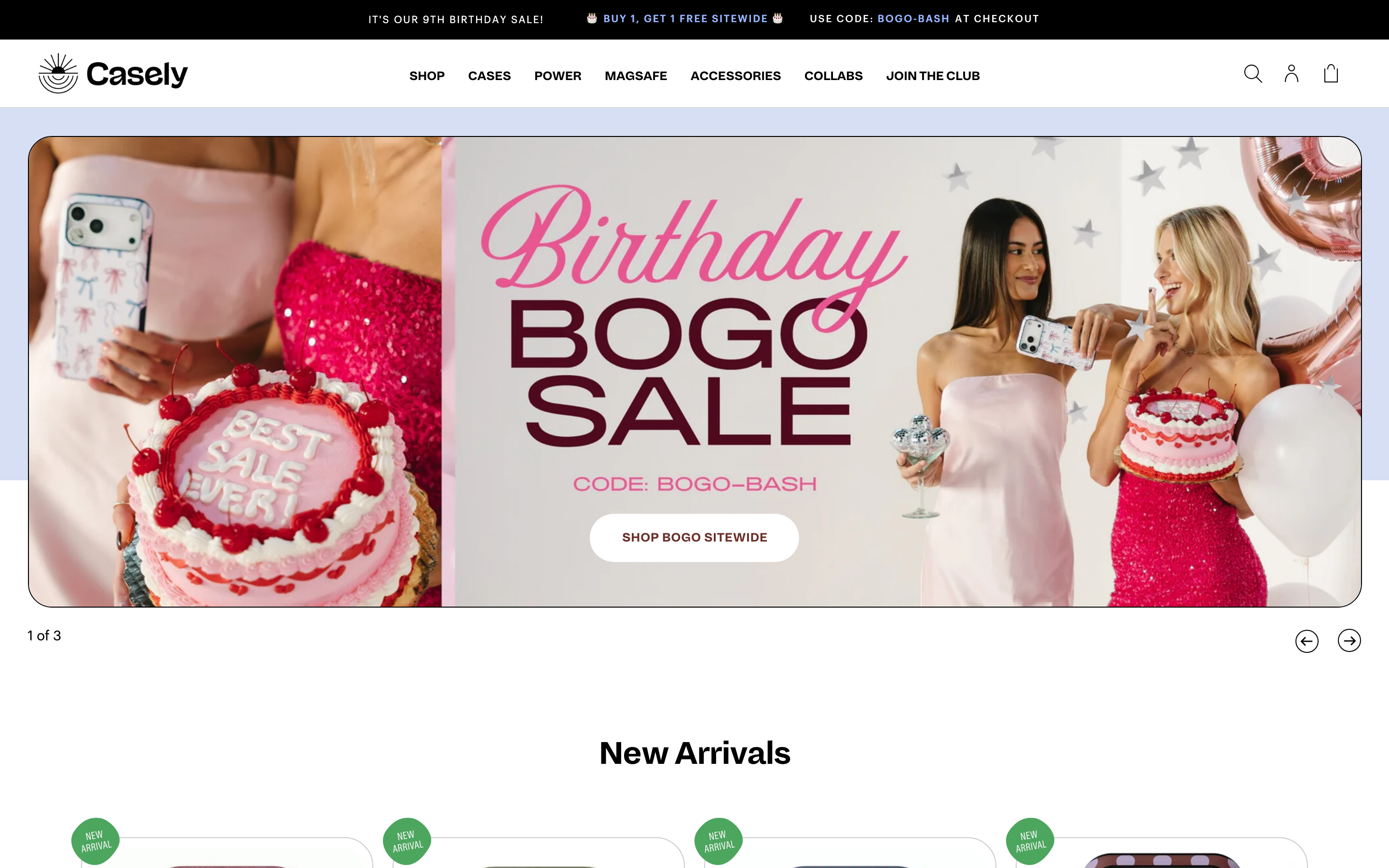 Phone Cases Getcasely Com homepage screenshot showing phone cases offerings