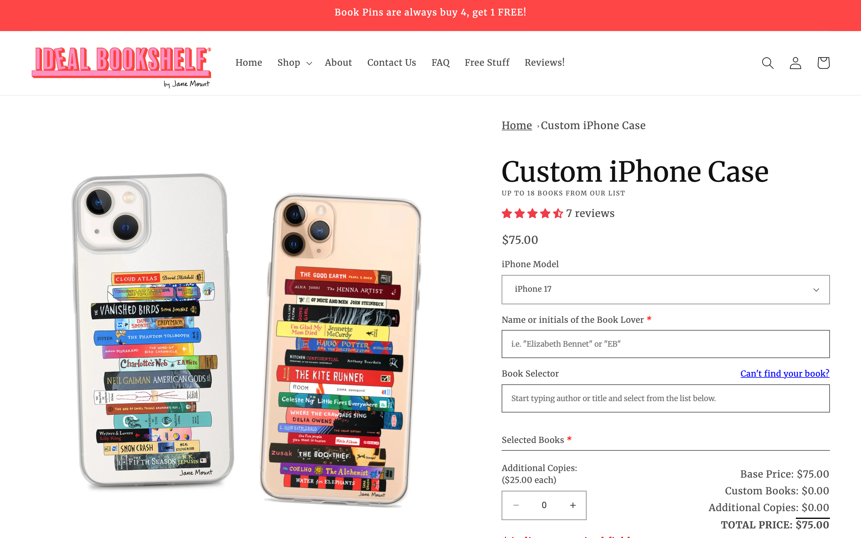 Phone Cases Idealbookshelf Com_Product product page screenshot showing phone cases offerings