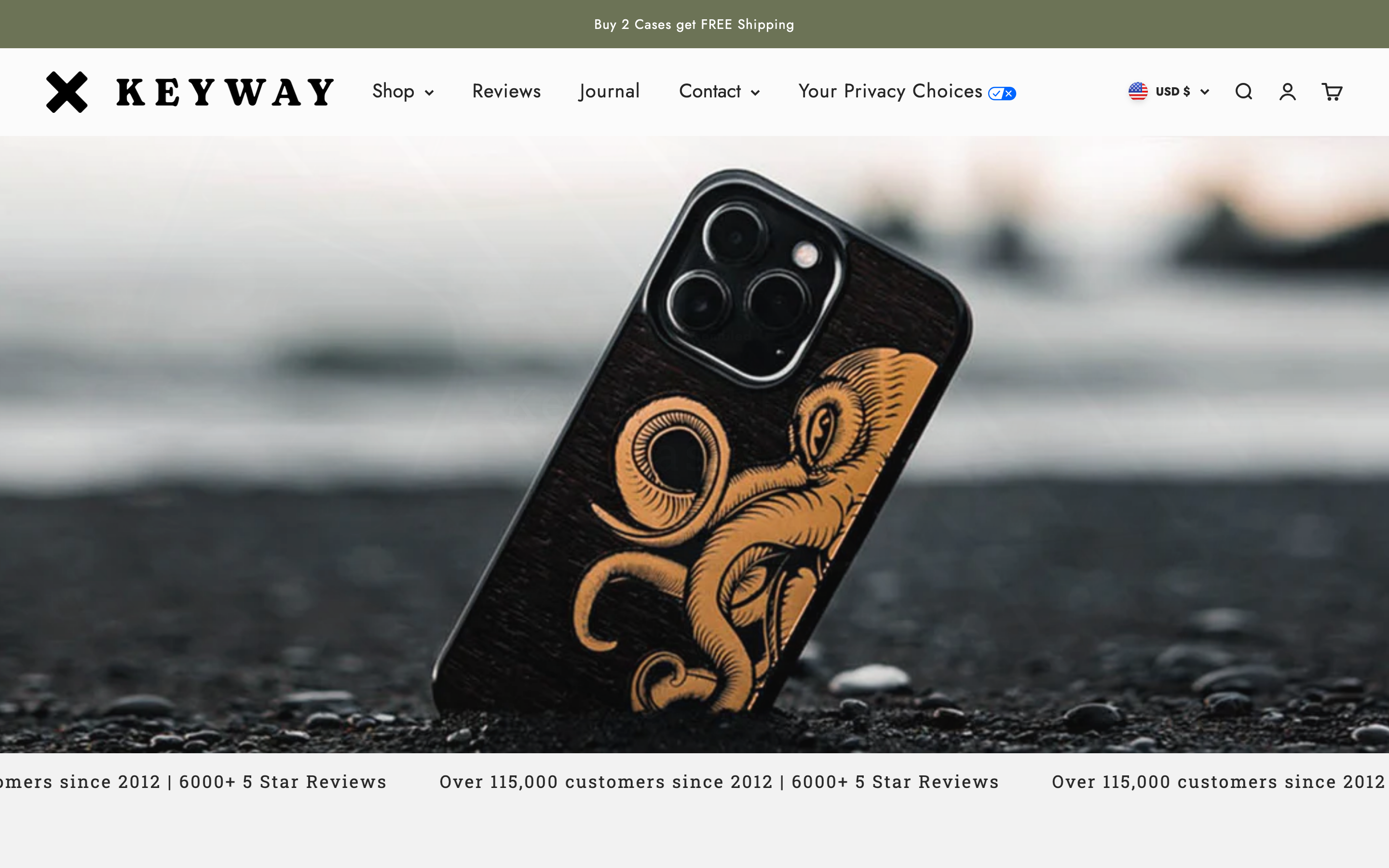 Phone Cases Keywaydesigns Com_Home homepage screenshot showing phone cases offerings