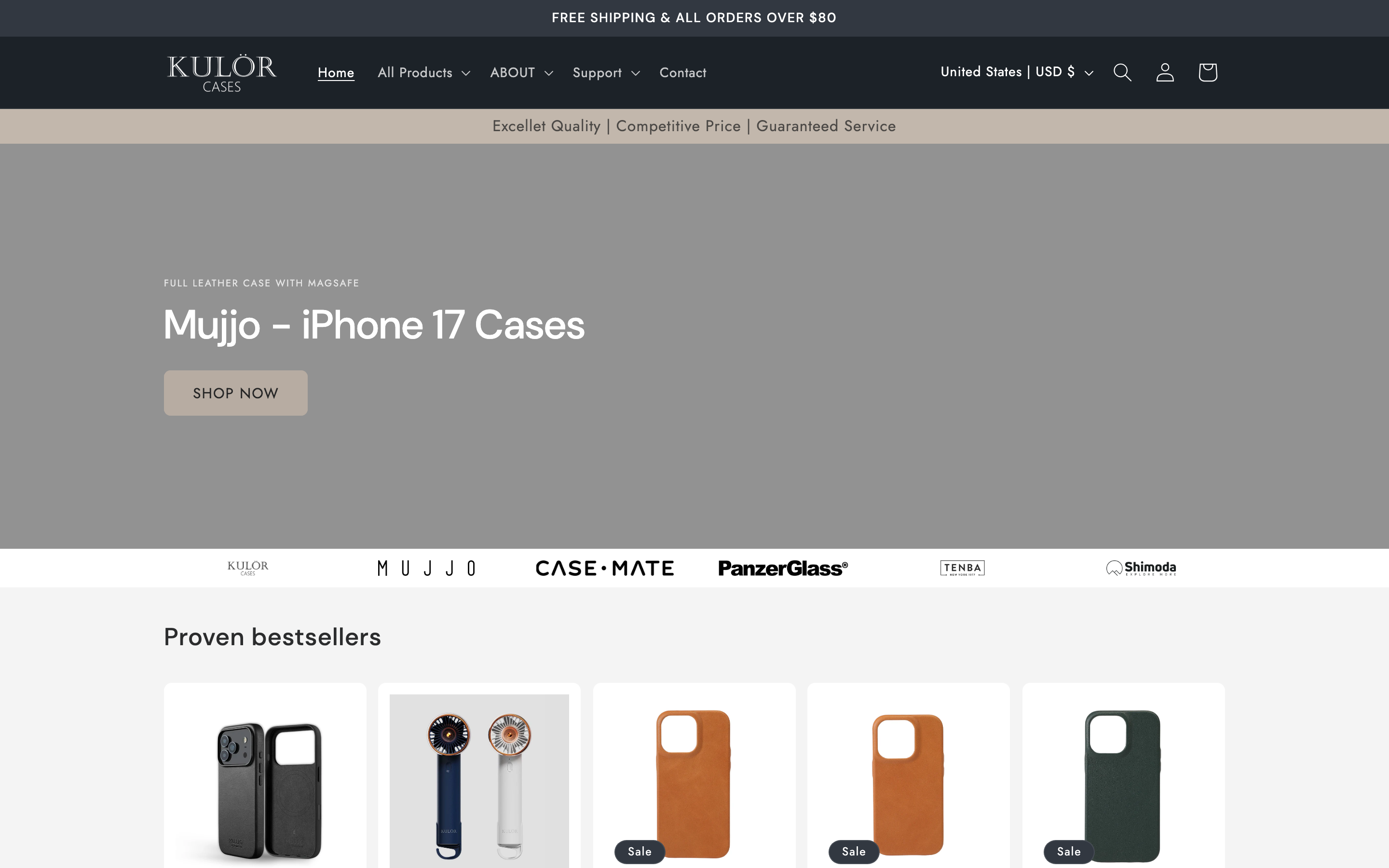 Phone Cases Kulorcases Com_Home homepage screenshot showing phone cases offerings