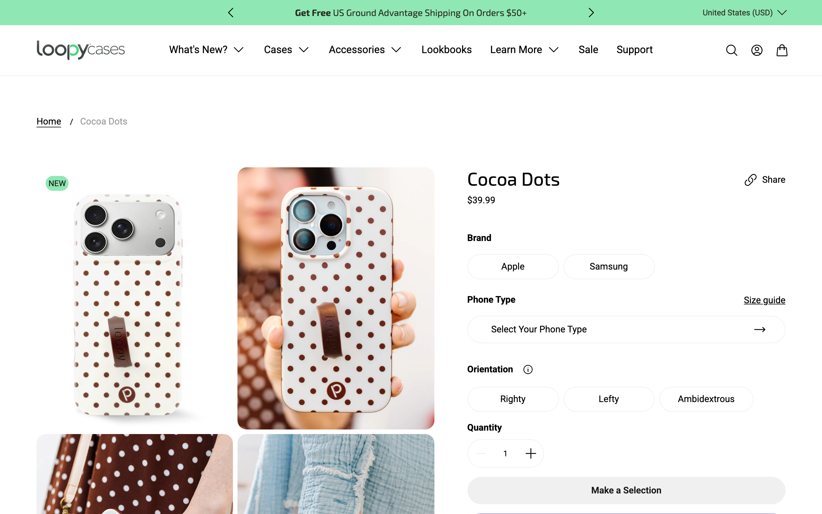 Phone Cases Loopycases Com product page screenshot showing phone cases offerings