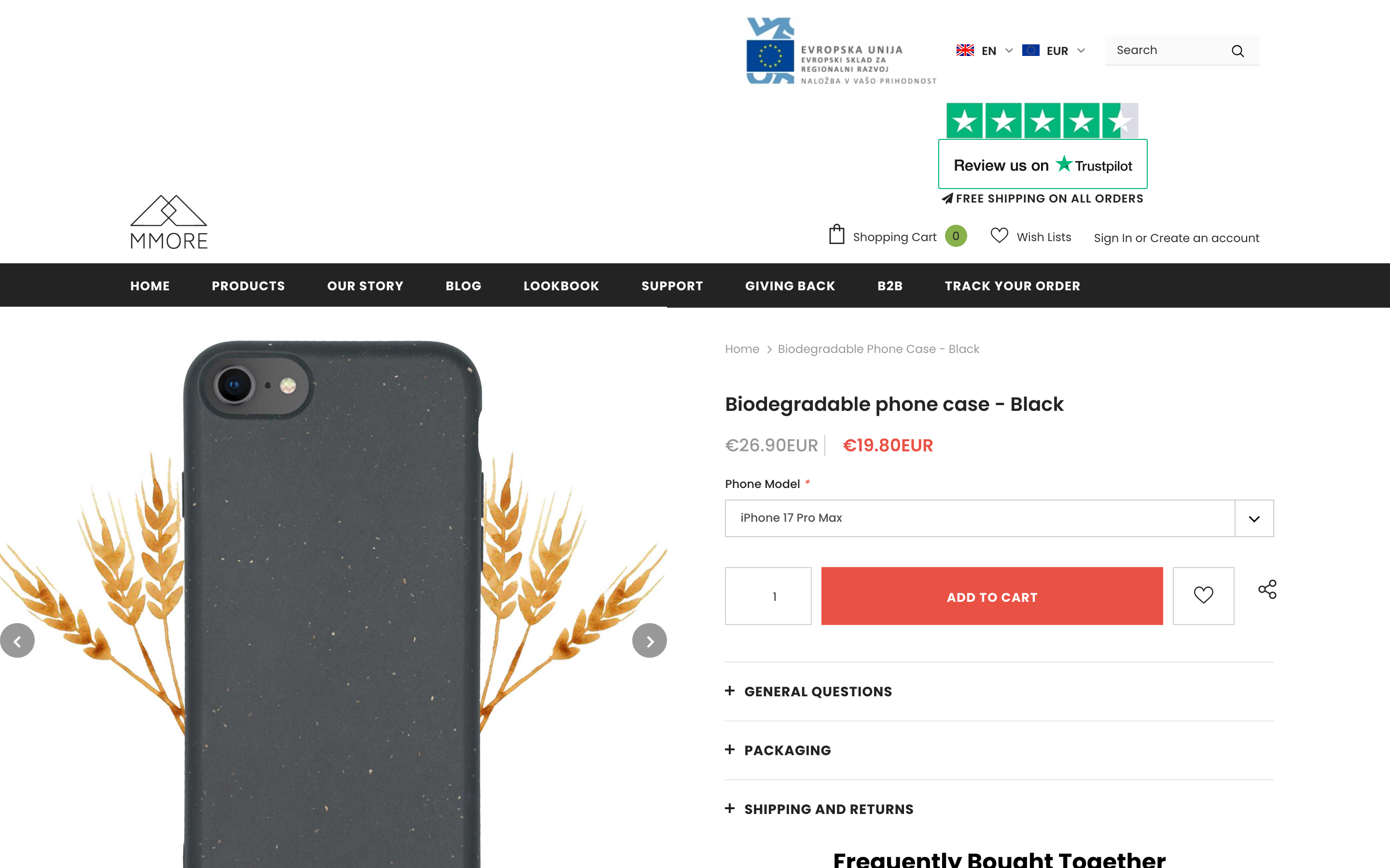 Phone Cases Mmore Net product page screenshot showing phone cases offerings
