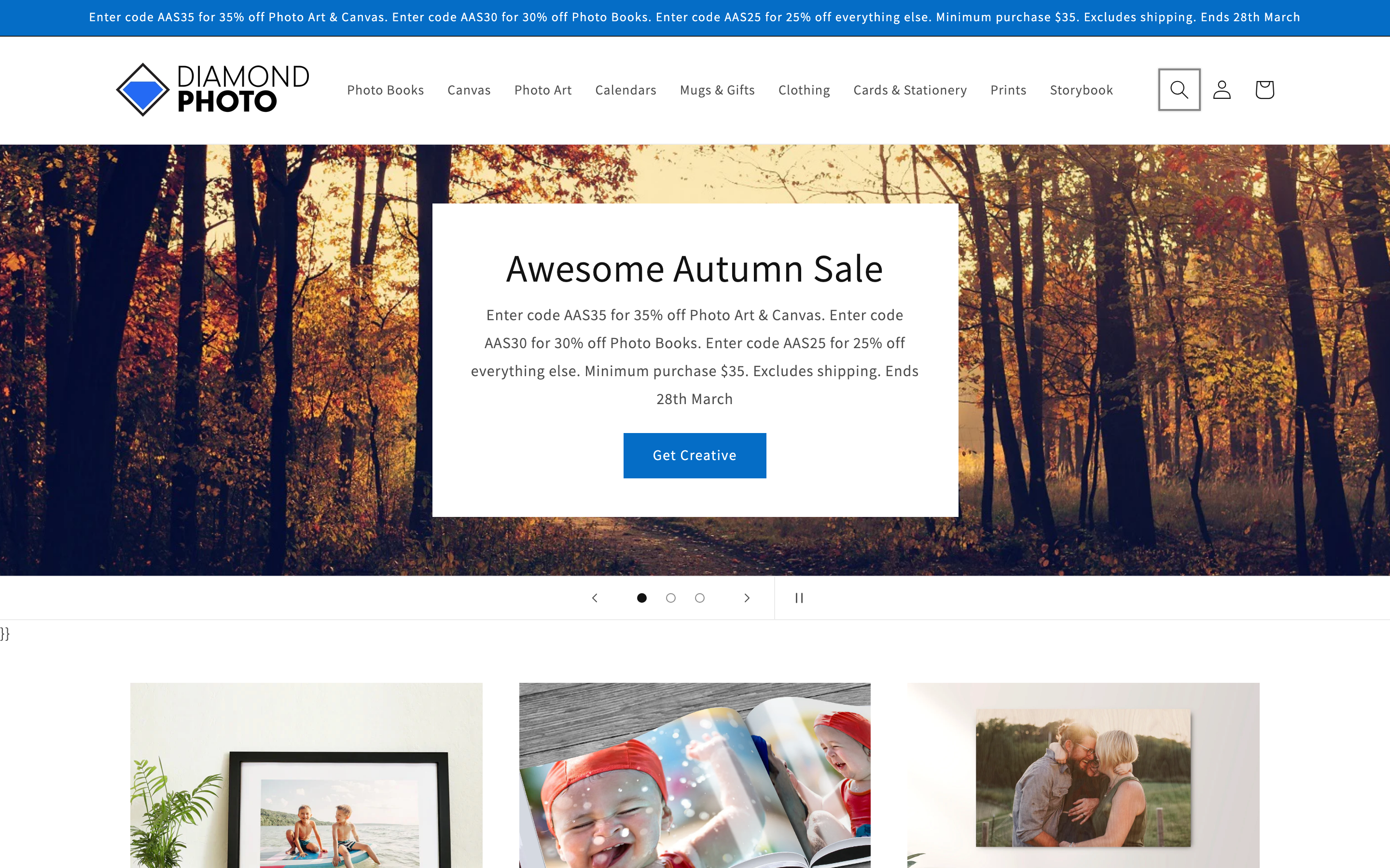 Photo Products diamondphoto.co.nz homepage screenshot