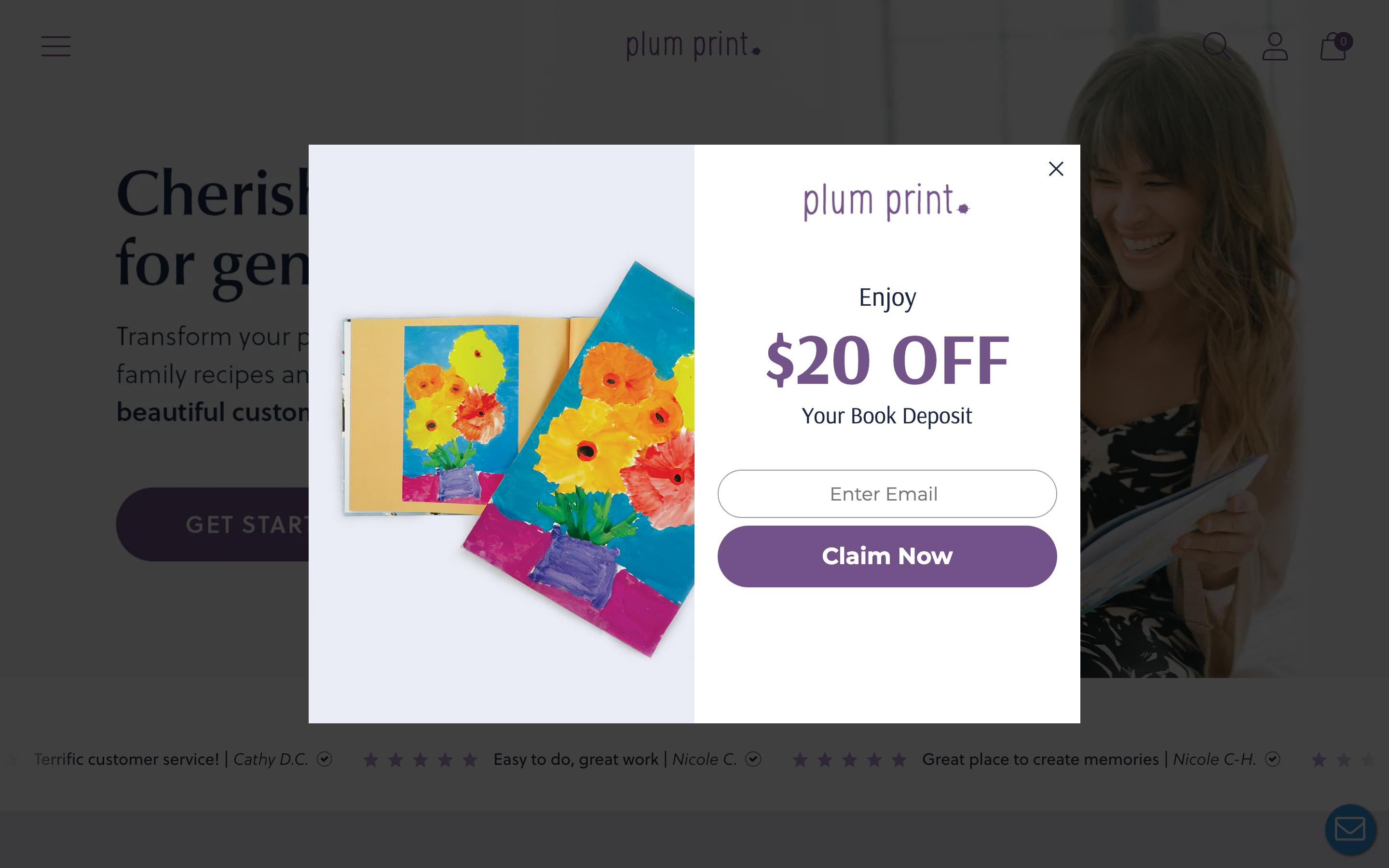 Photo Products plumprint.com homepage screenshot
