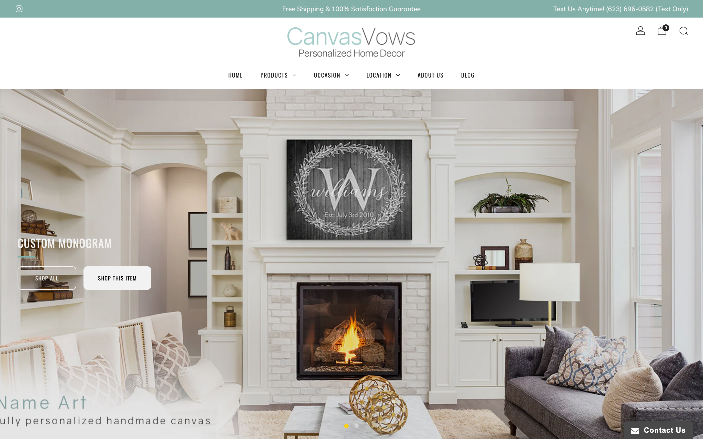 Plaques canvasvows.com homepage screenshot