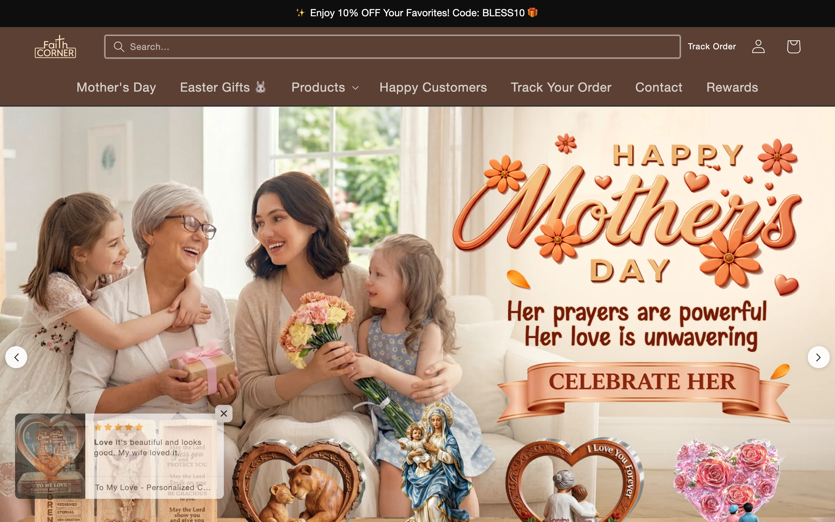 Plaques faithcorner.co homepage screenshot