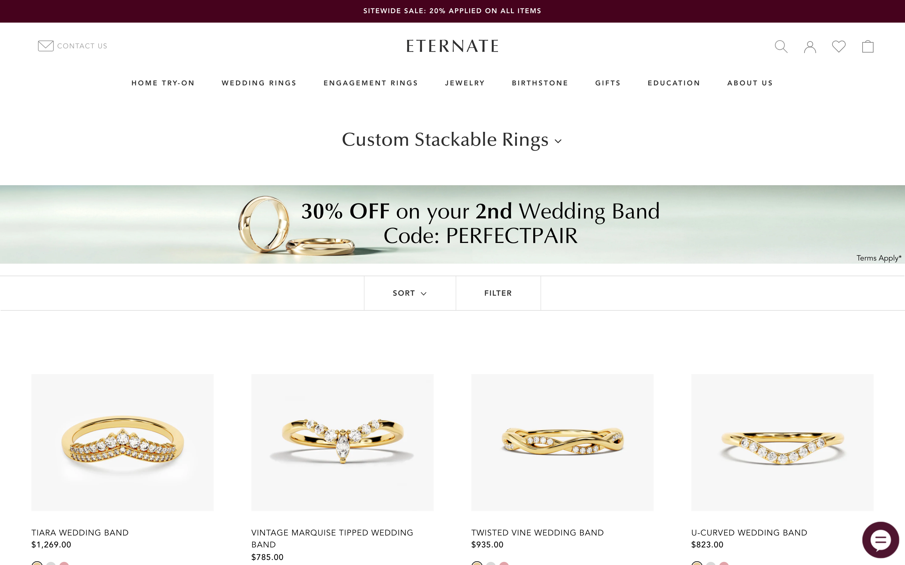 Rings  Eternate Com customizer screenshot showing rings offerings