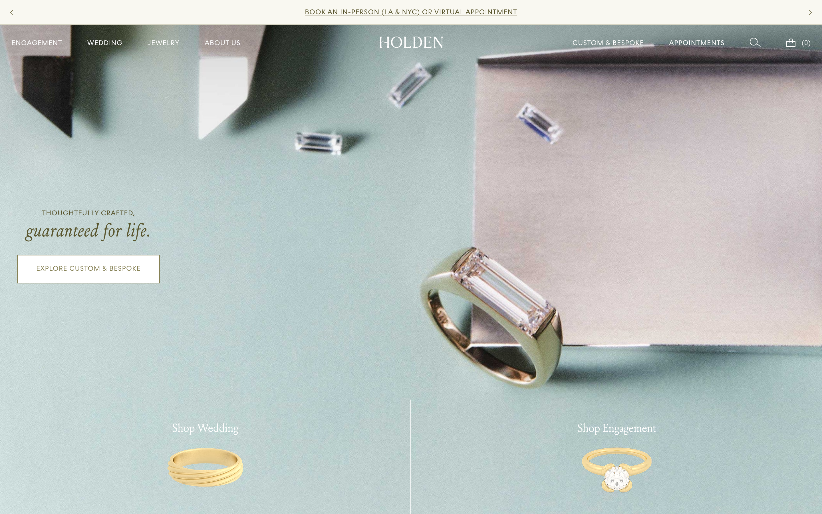 Rings  Hiholden Com homepage screenshot showing rings offerings