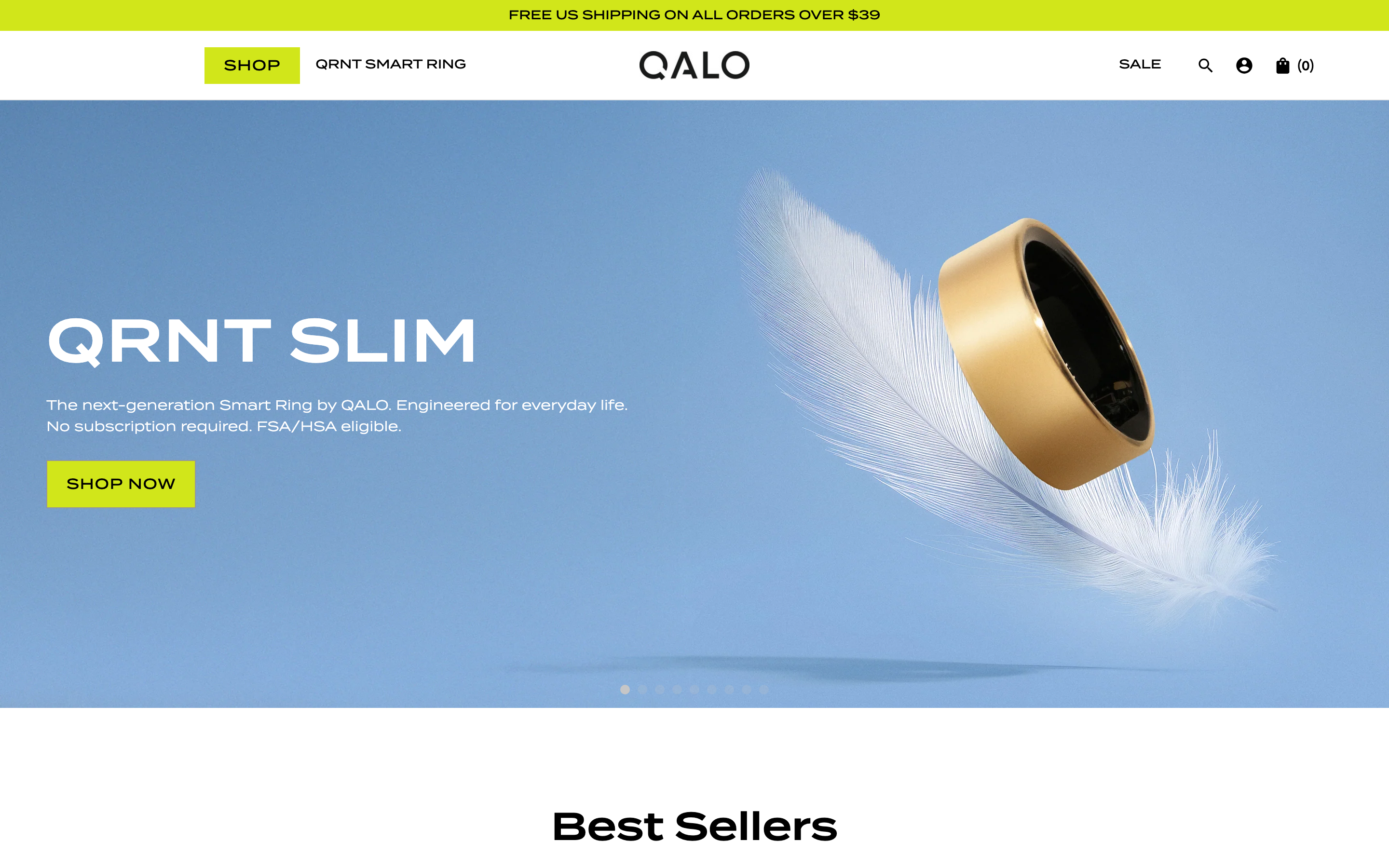 Rings  Qalo Com homepage screenshot showing rings offerings