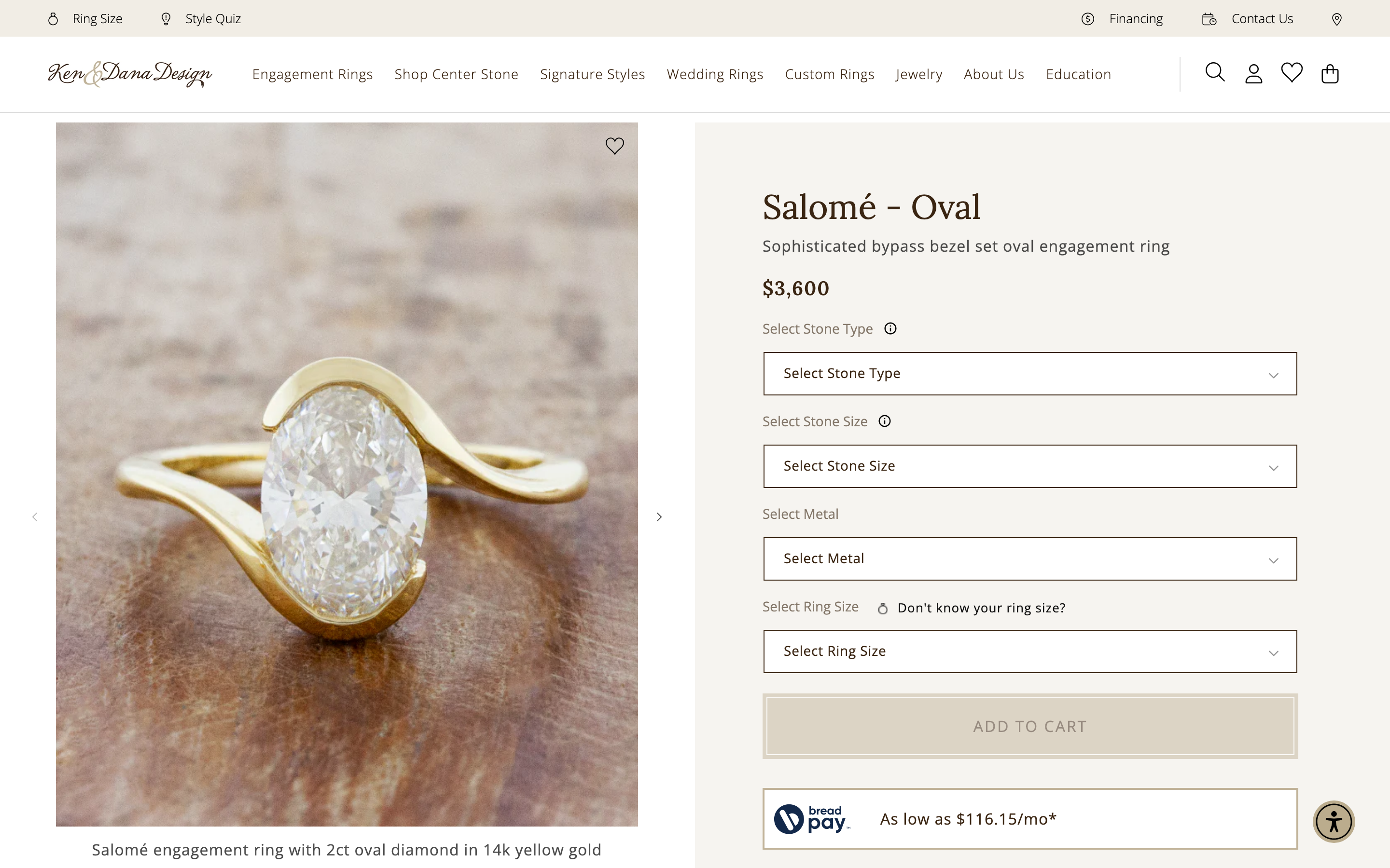 Rings  Shop Kenanddanadesign Com customizer screenshot showing rings offerings
