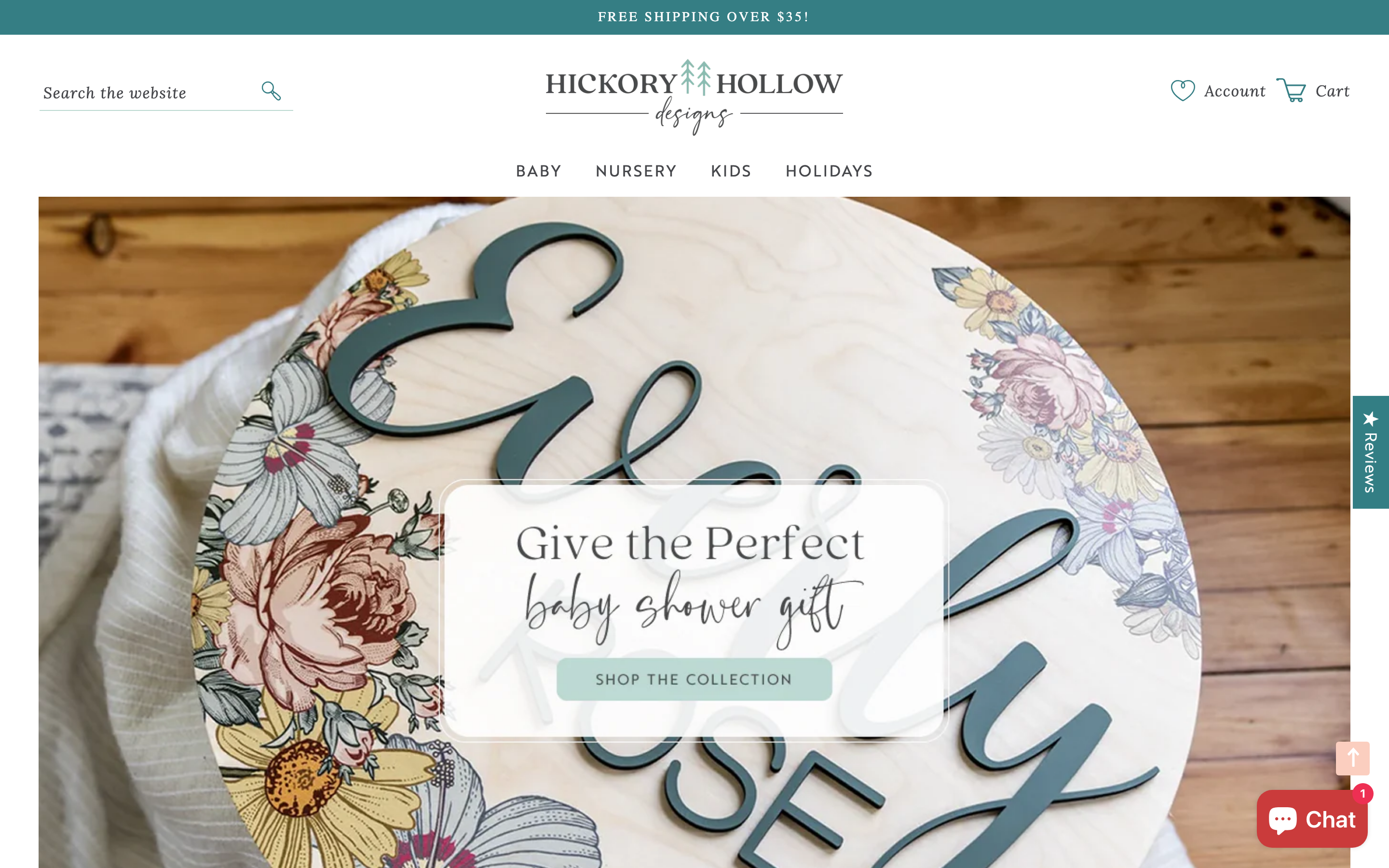 Signs hickoryhollowdesigns.com homepage screenshot