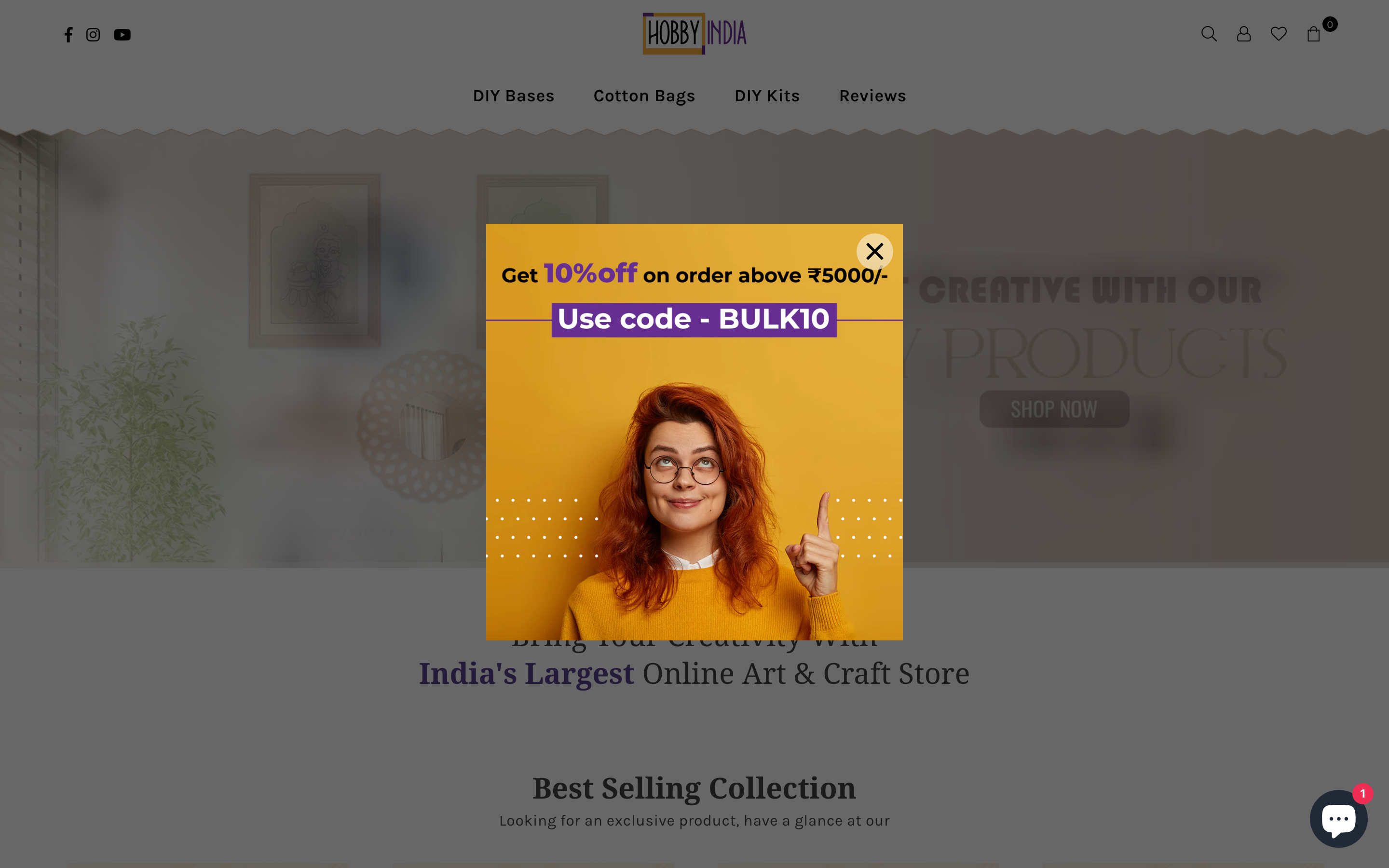 Signs hobbyindia.store homepage screenshot