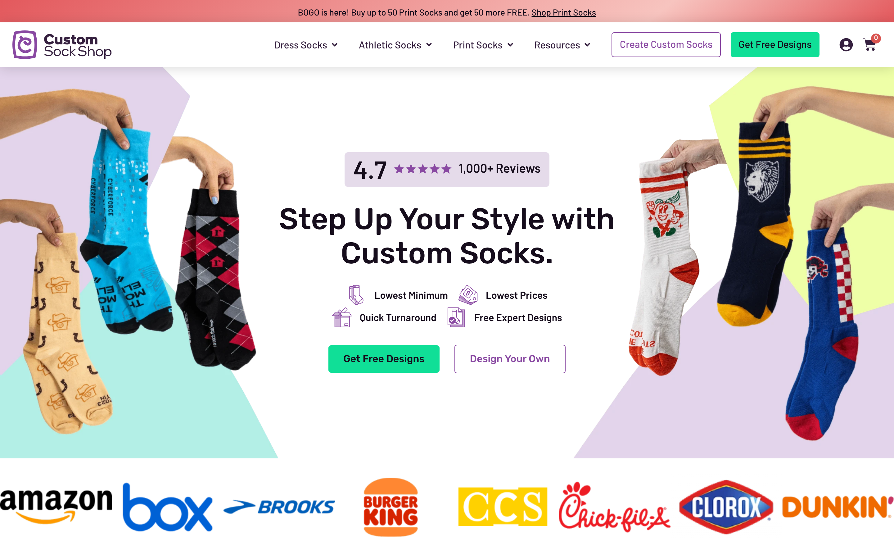 Socks  Customsockshop.Com customizer screenshot showing socks offerings