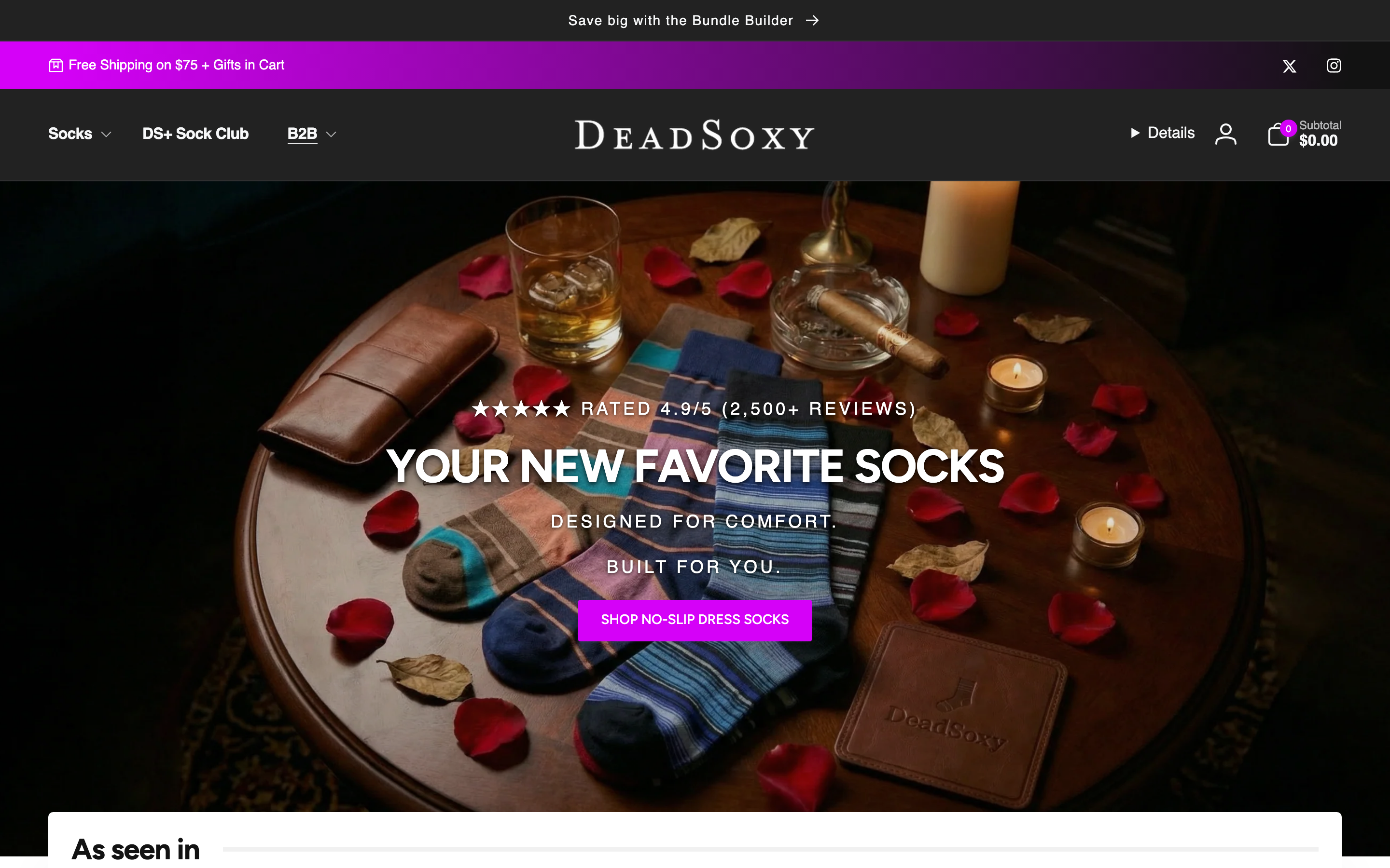Socks  Deadsoxy.Com page screenshot showing socks offerings