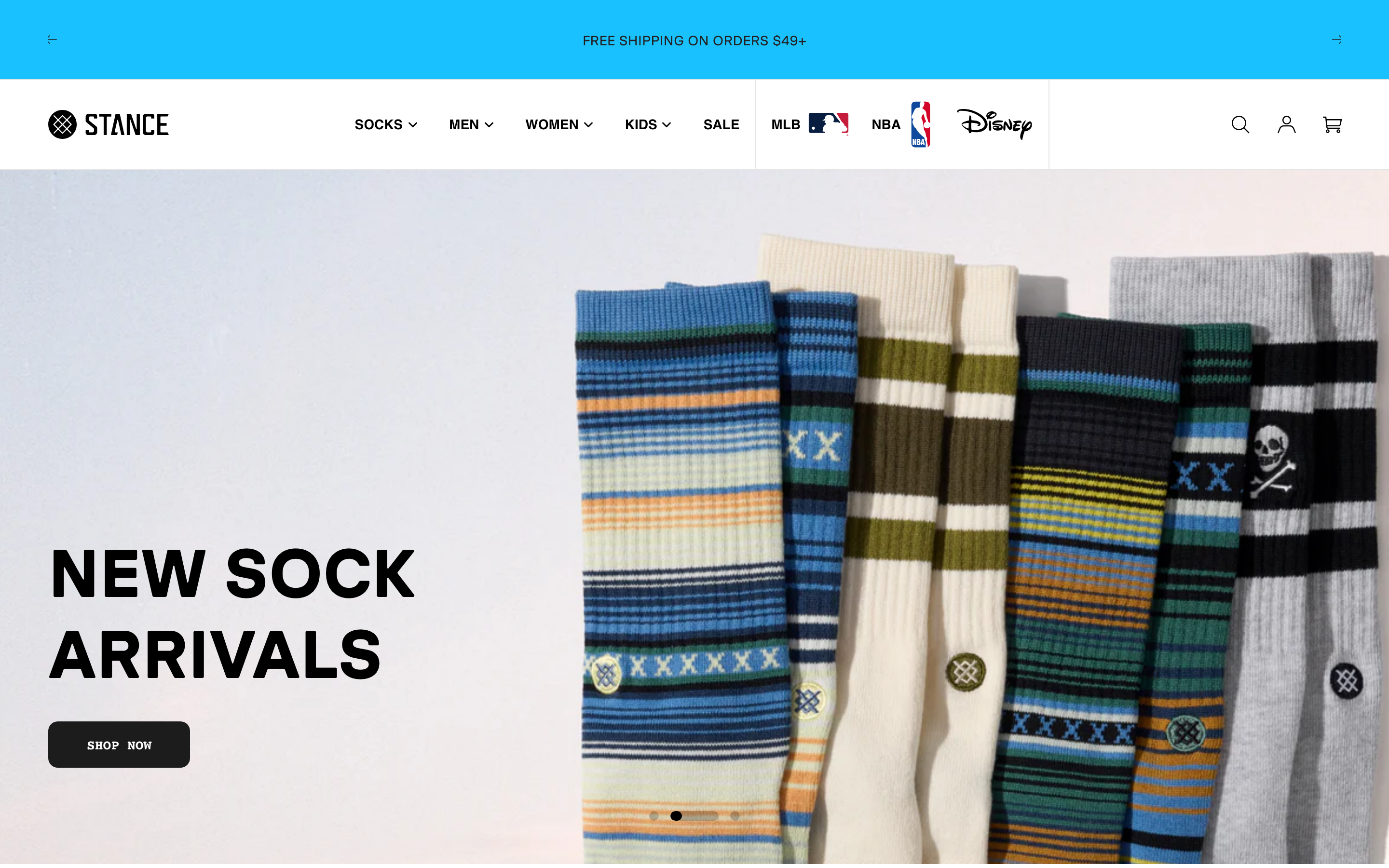 Socks  Stance page screenshot showing socks offerings