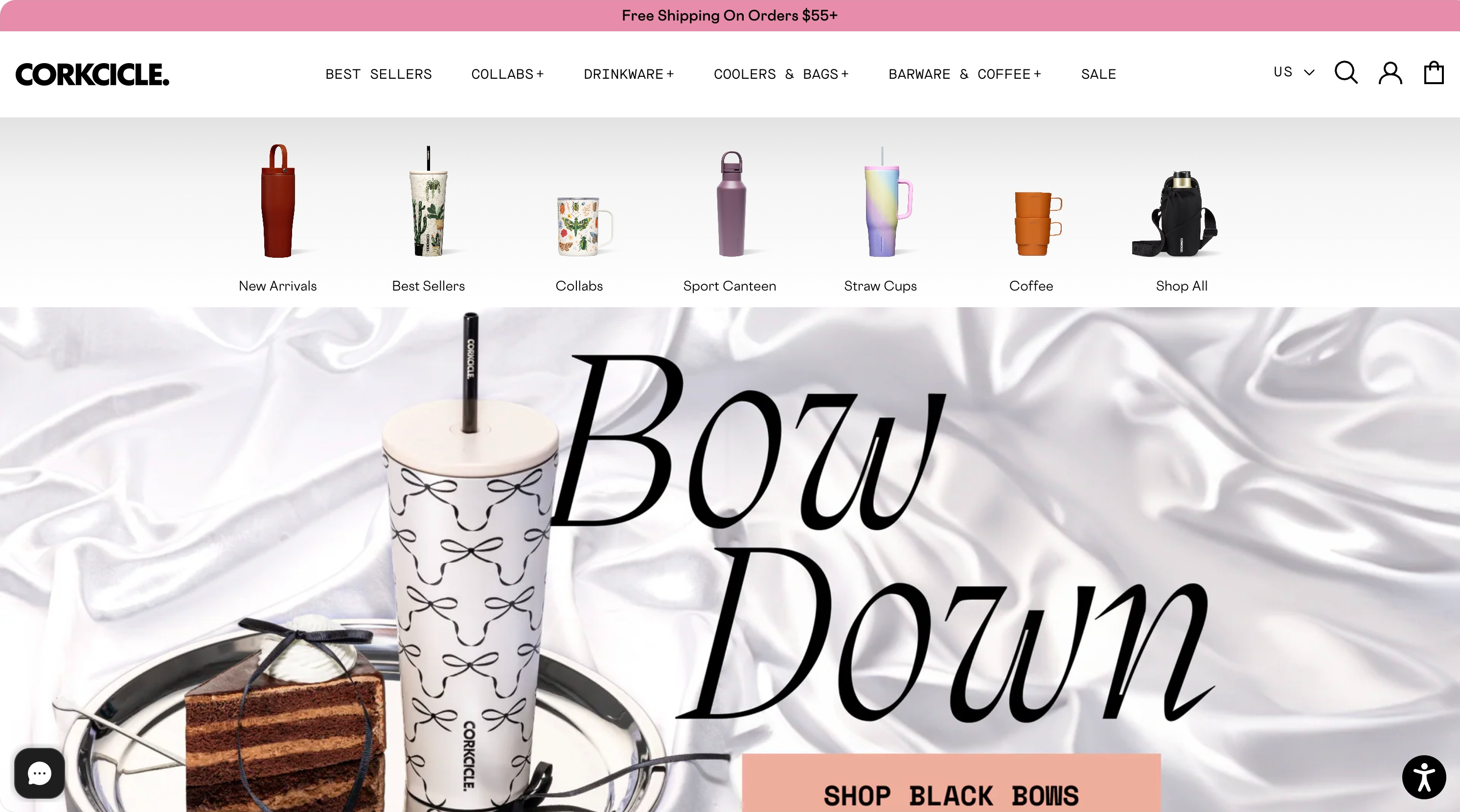 Corkcicle Shopify store homepage screenshot