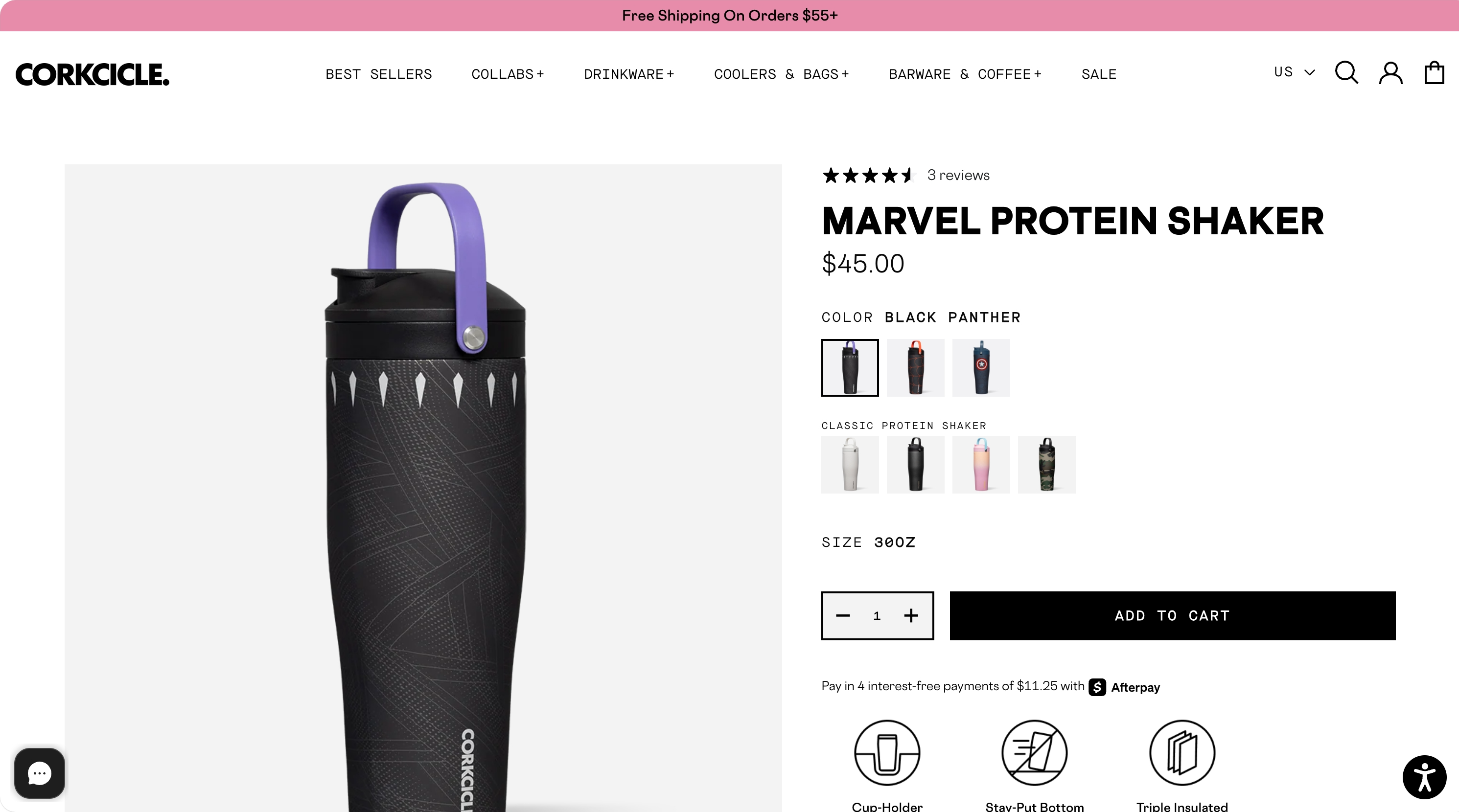 Corkcicle Shopify store product page screenshot