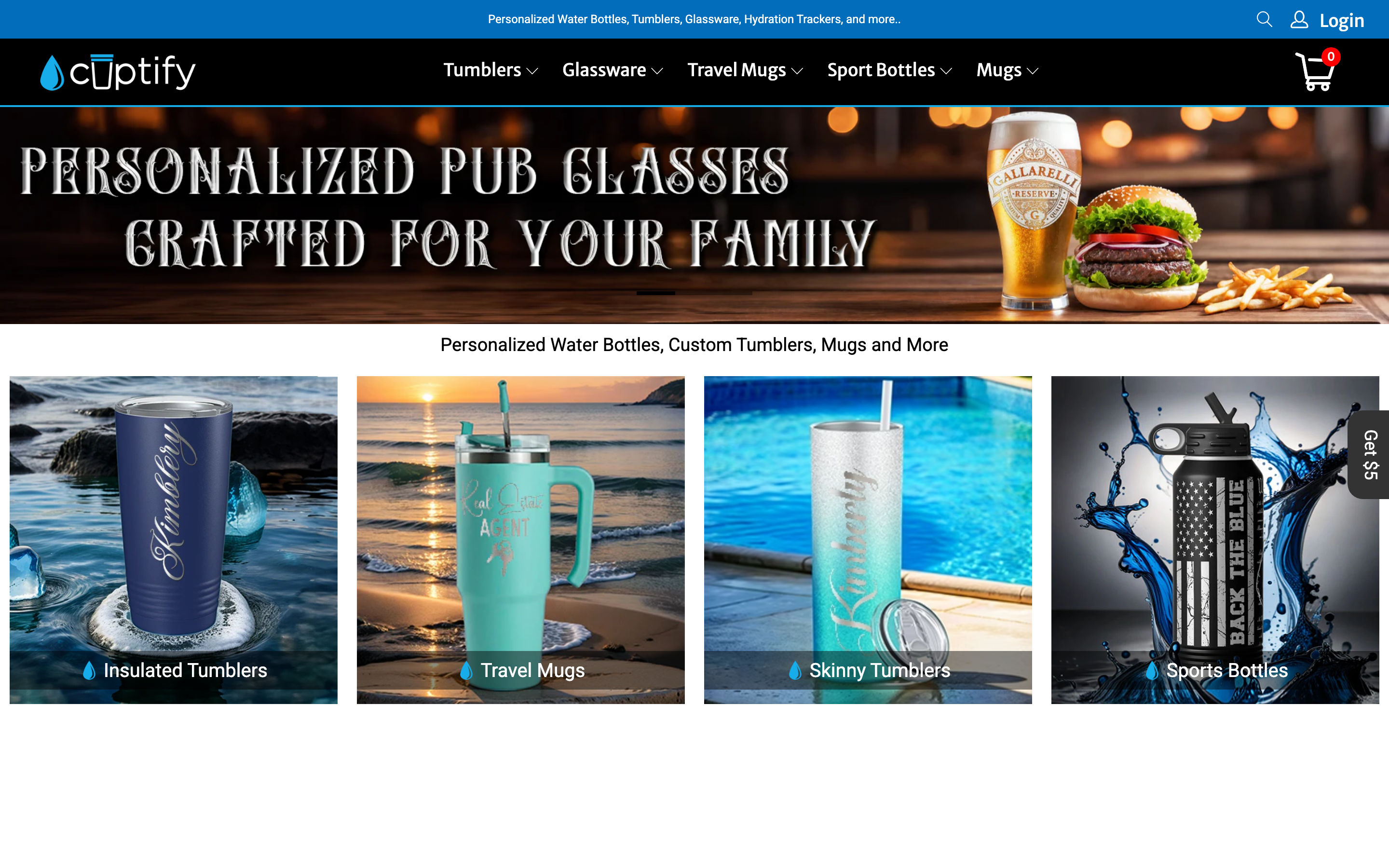 Cuptify Shopify store homepage screenshot